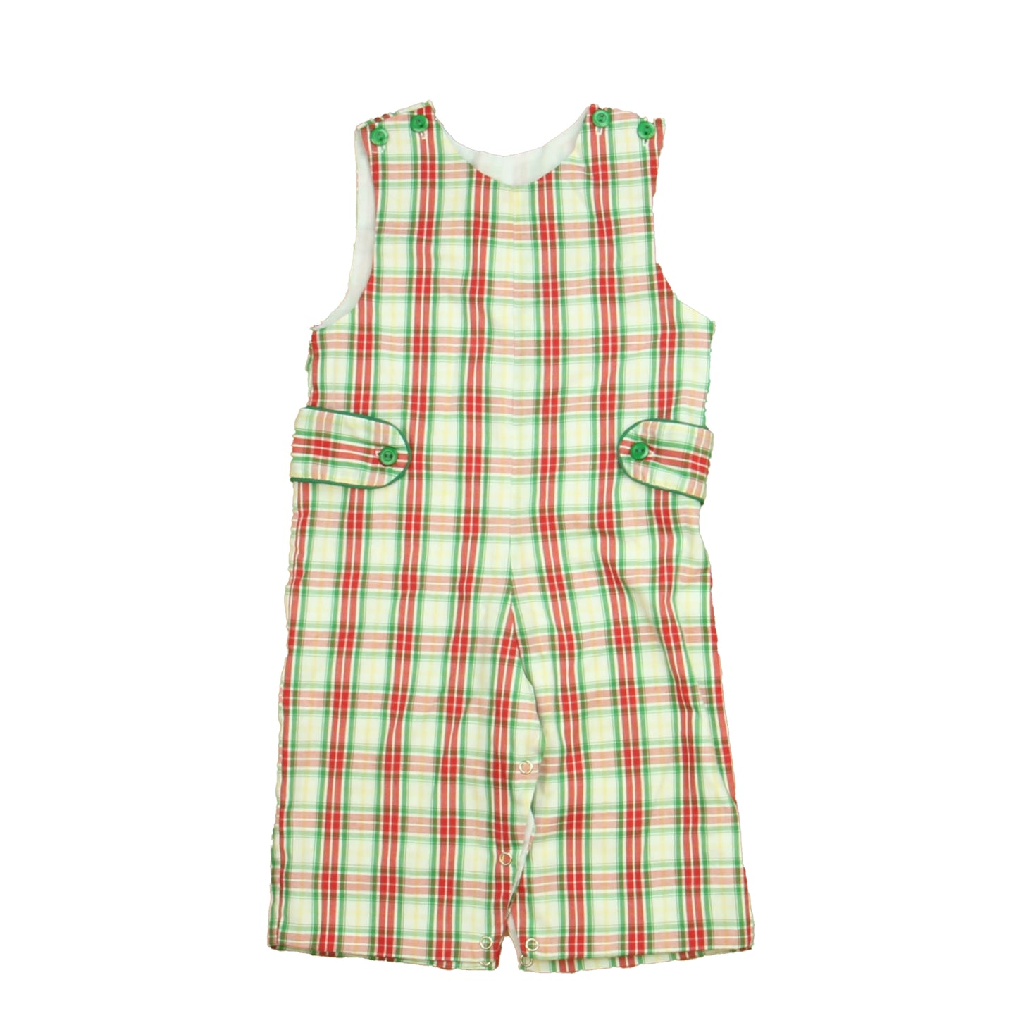 Lulu Bebe Boys Red Plaid Romper Size: 12 Months Red Plaid