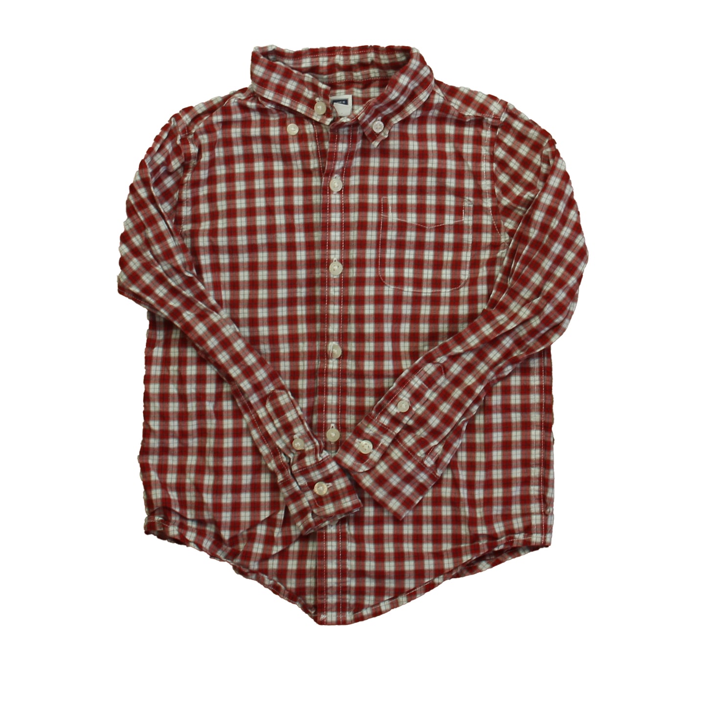 Janie and Jack Boys Red Plaid Button Down Long Sleeve Size: 4T Red Plaid