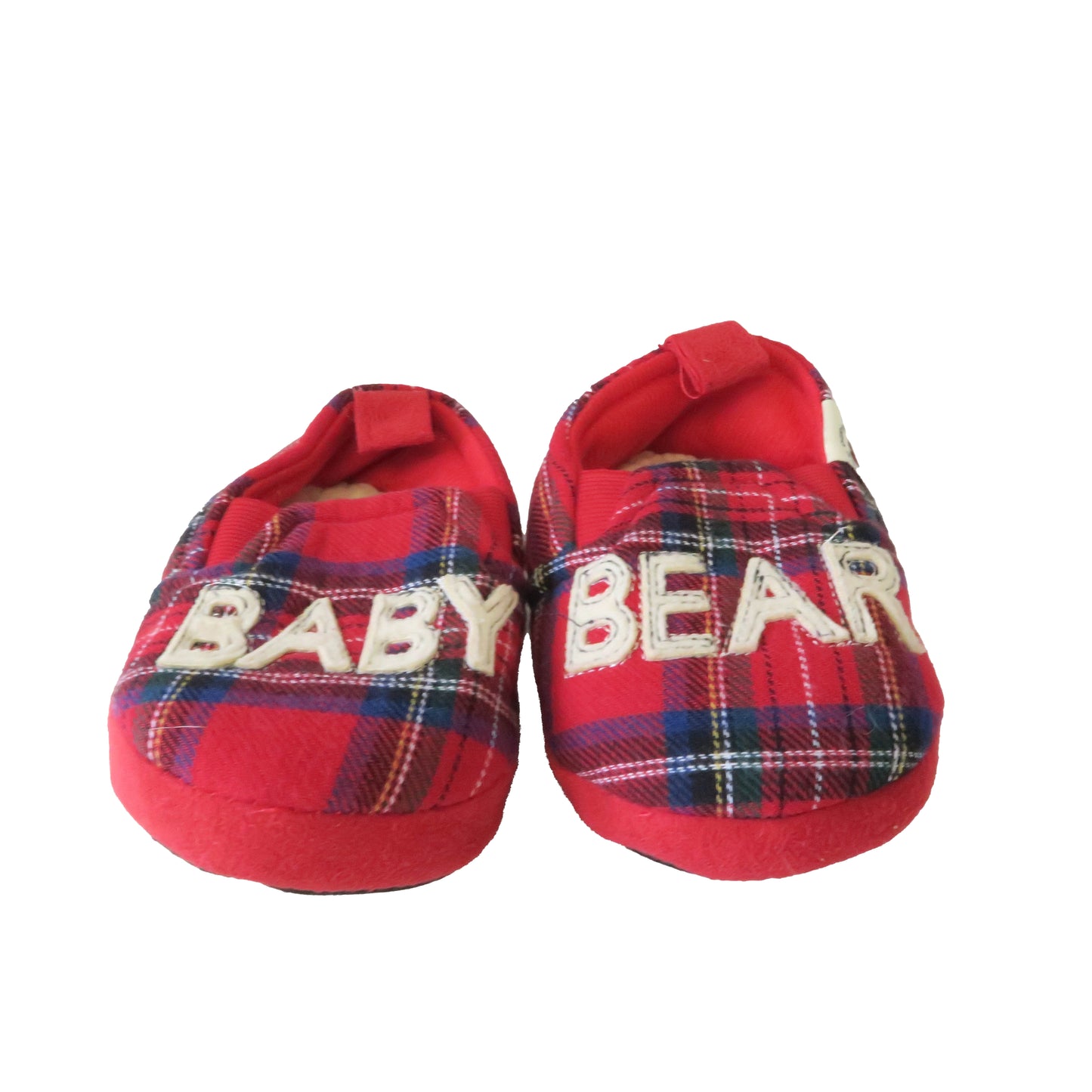 Target Unisex Red Plaid Slippers Size: 9-12 Months Red Plaid