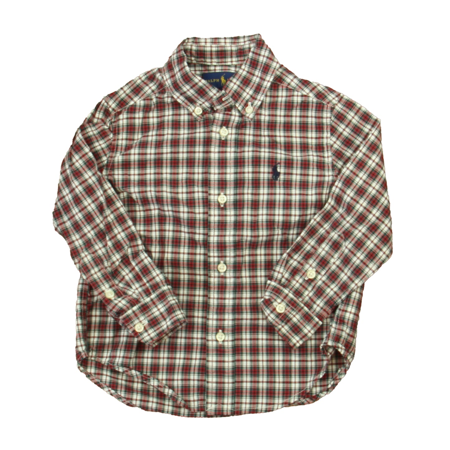 Ralph Lauren Boys Red Plaid Button Down Long Sleeve Size: 2T Red Plaid