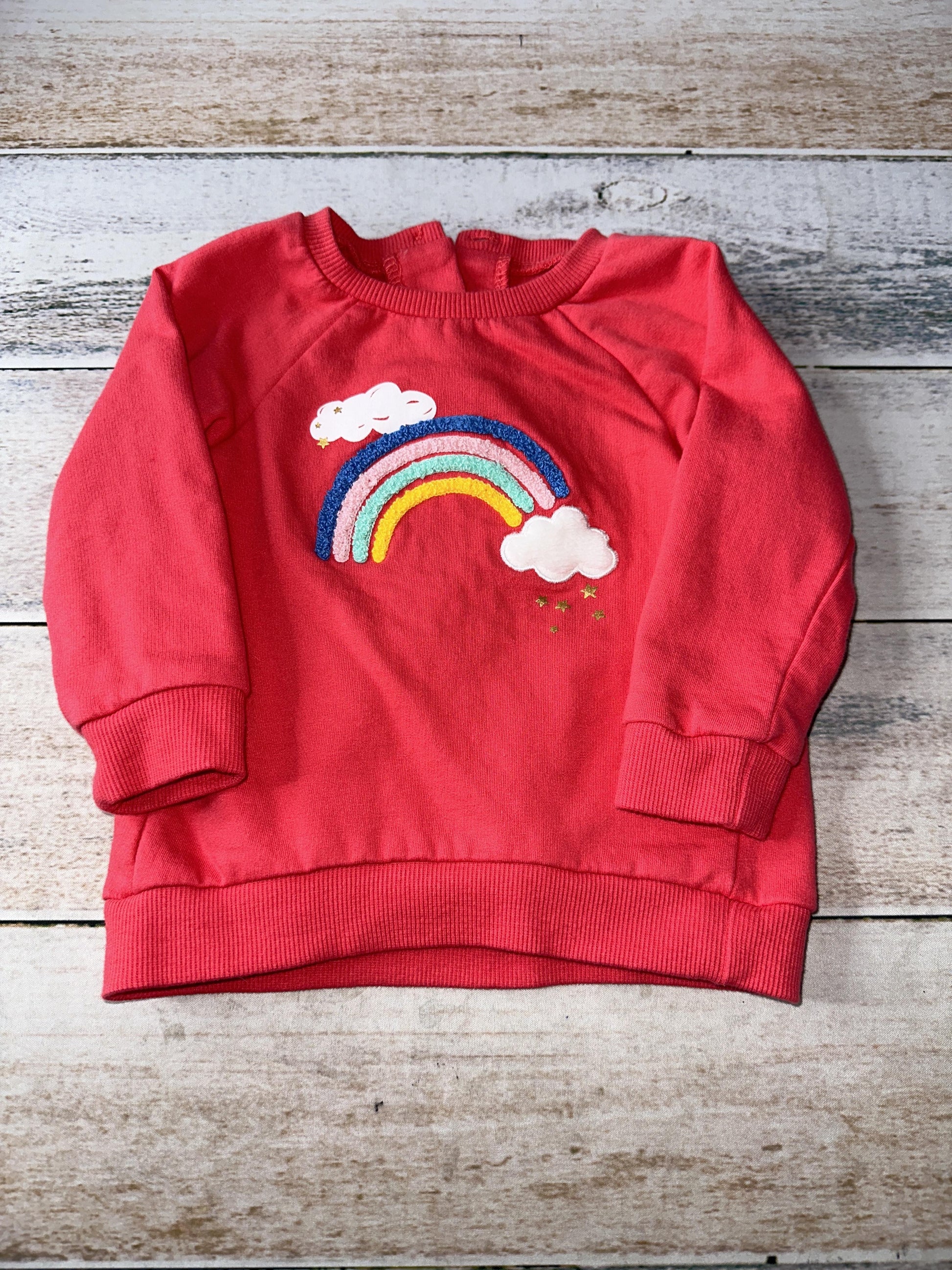 Little Me Girls Red | Rainbow Sweatshirt Size: 18 months Red | Rainbow