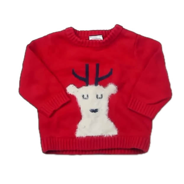 Hanna Andersson Boys Red Reindeer Sweater Size: 6-12 Months Red Reindeer