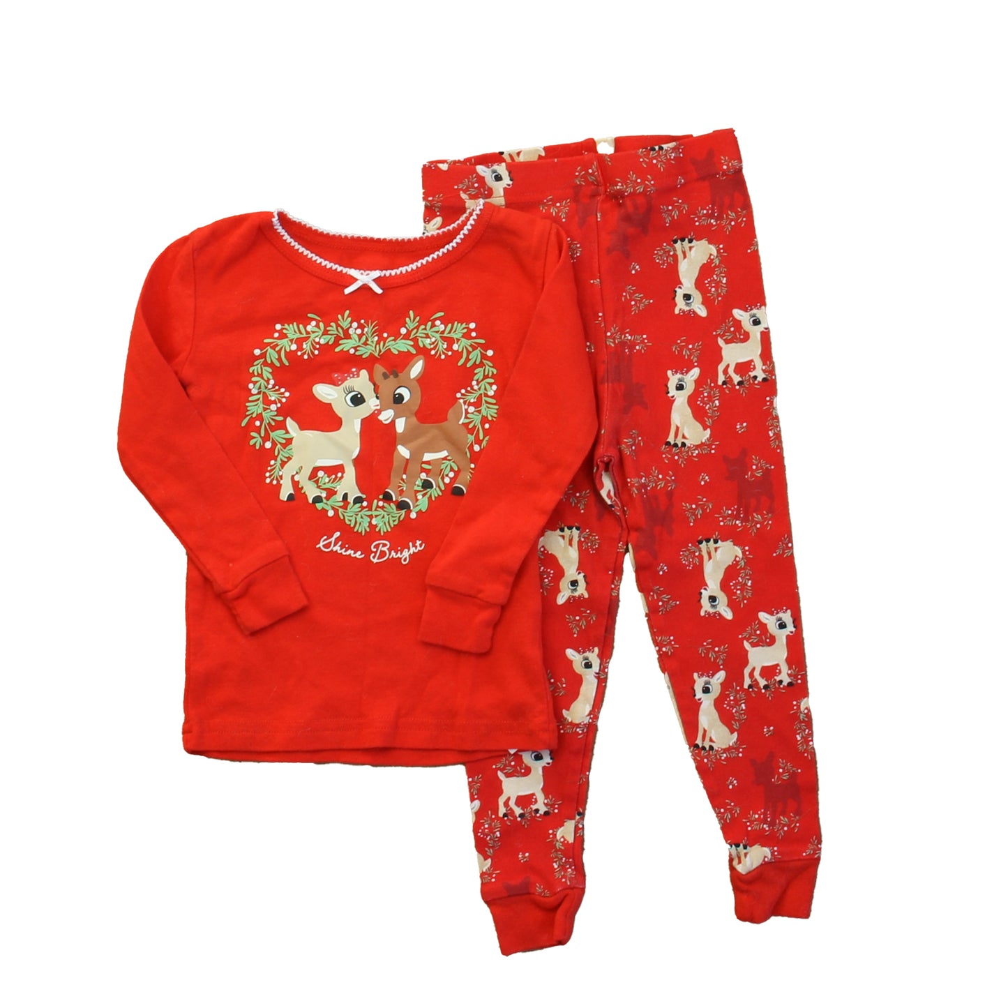 Rudolph Girls Red Reindeer 2-piece Pajamas Size: 24 Months Red Reindeer