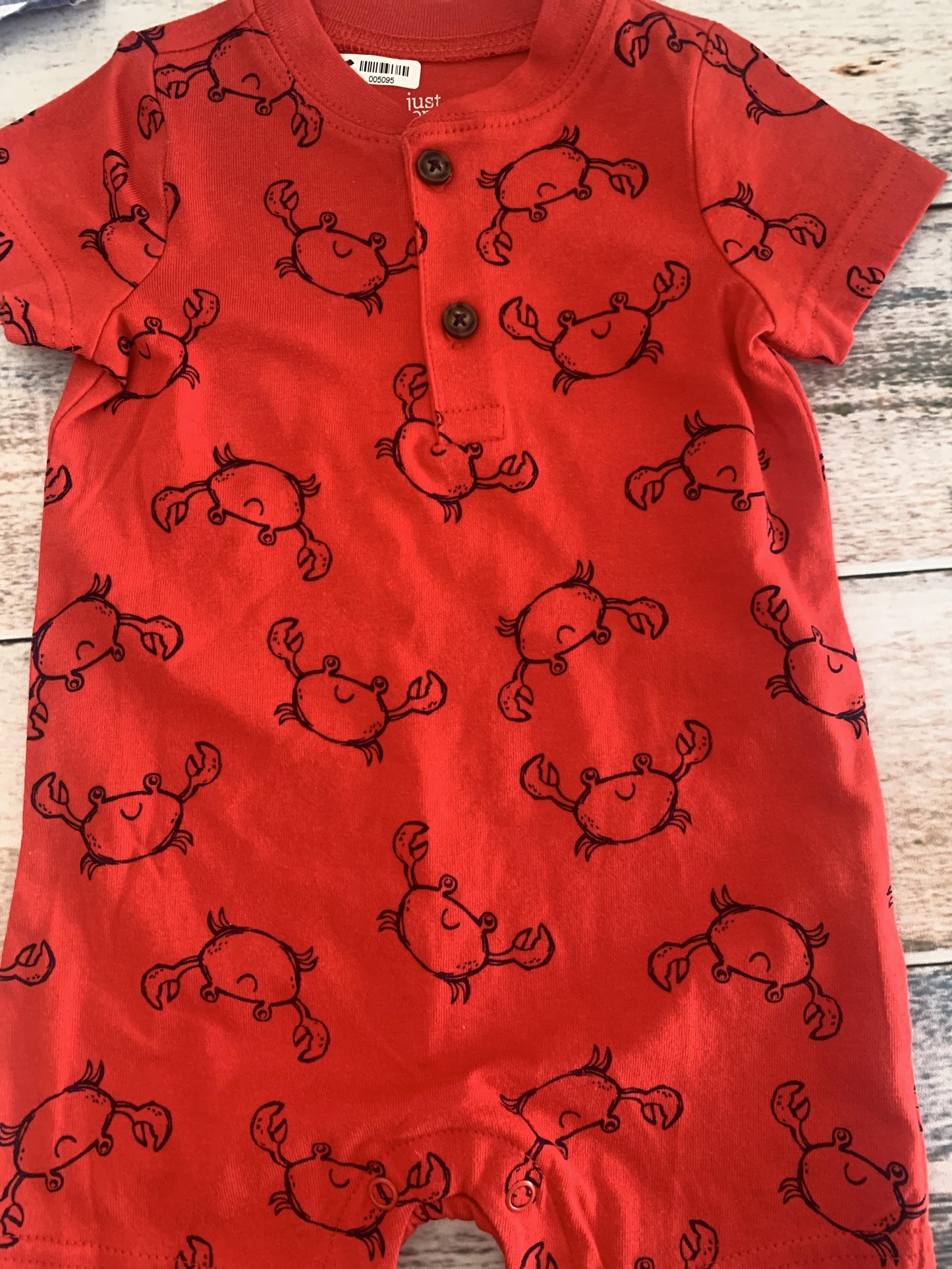 Just Born Boys Red | Sea Animals Romper Size: 6 months Red | Sea Animals