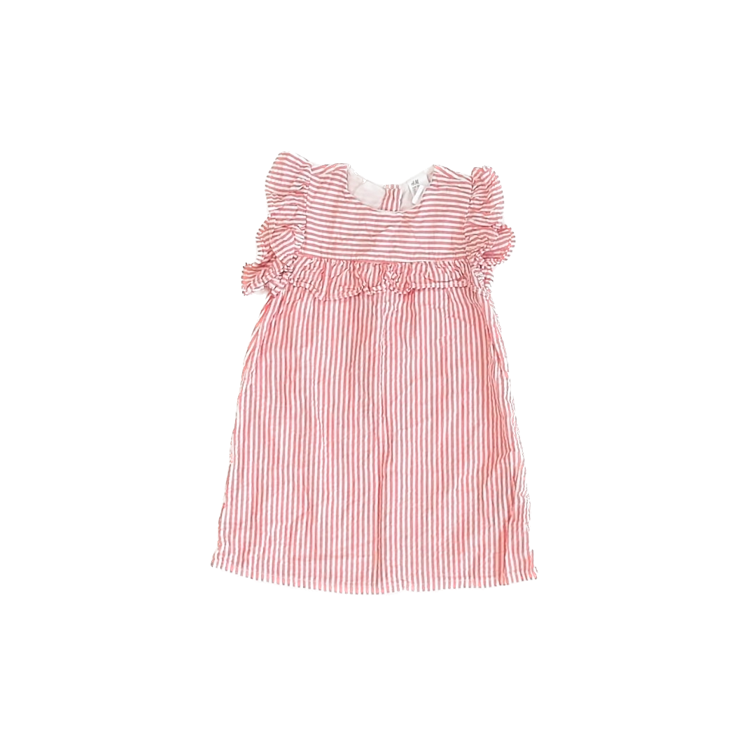 H&M Girls Red Seersucker Dress Size: 12-18 Months Red Seersucker