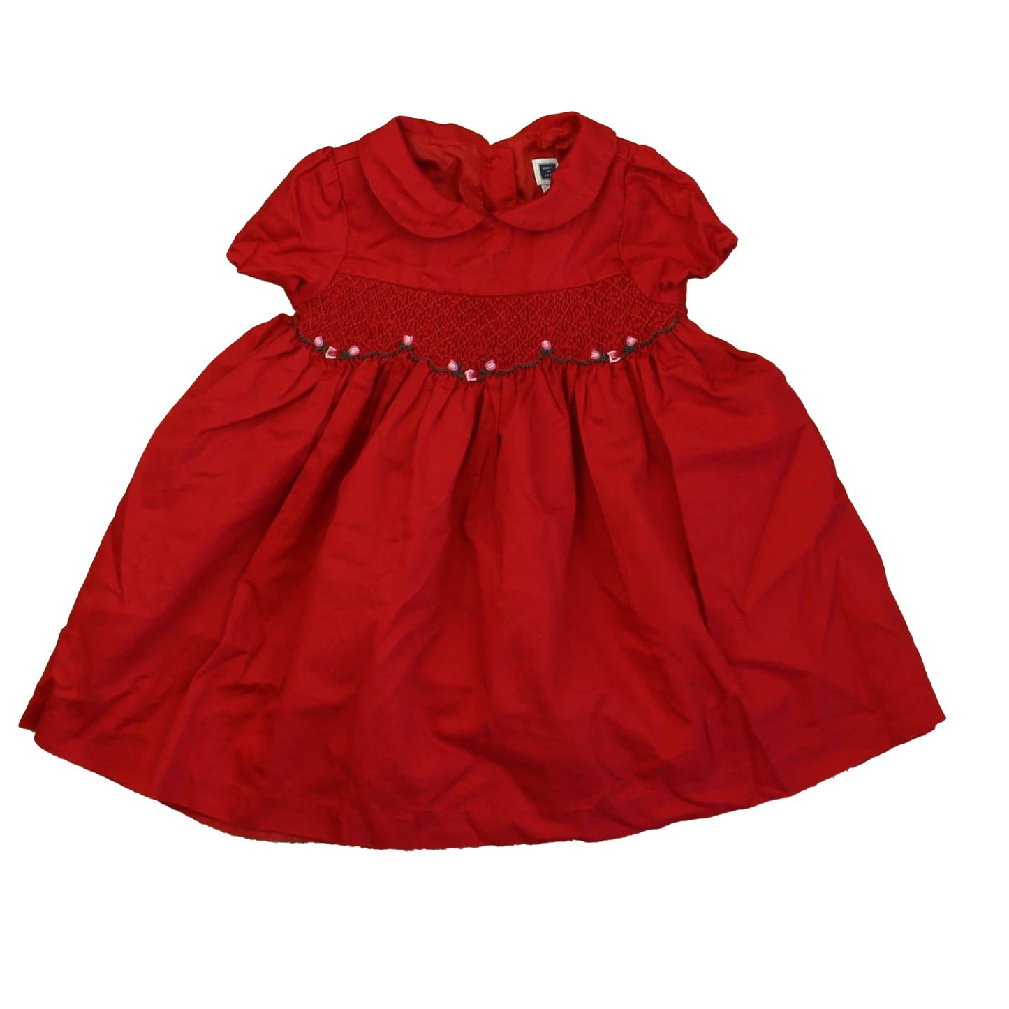 Janie and Jack Girls Red Smocked Dress Size: 12-18 Months