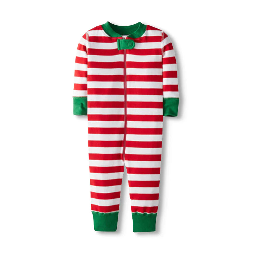 Mightly Unisex Red Stripe 1-piece Non-footed Pajamas Size: 9-18 Months Red Stripe