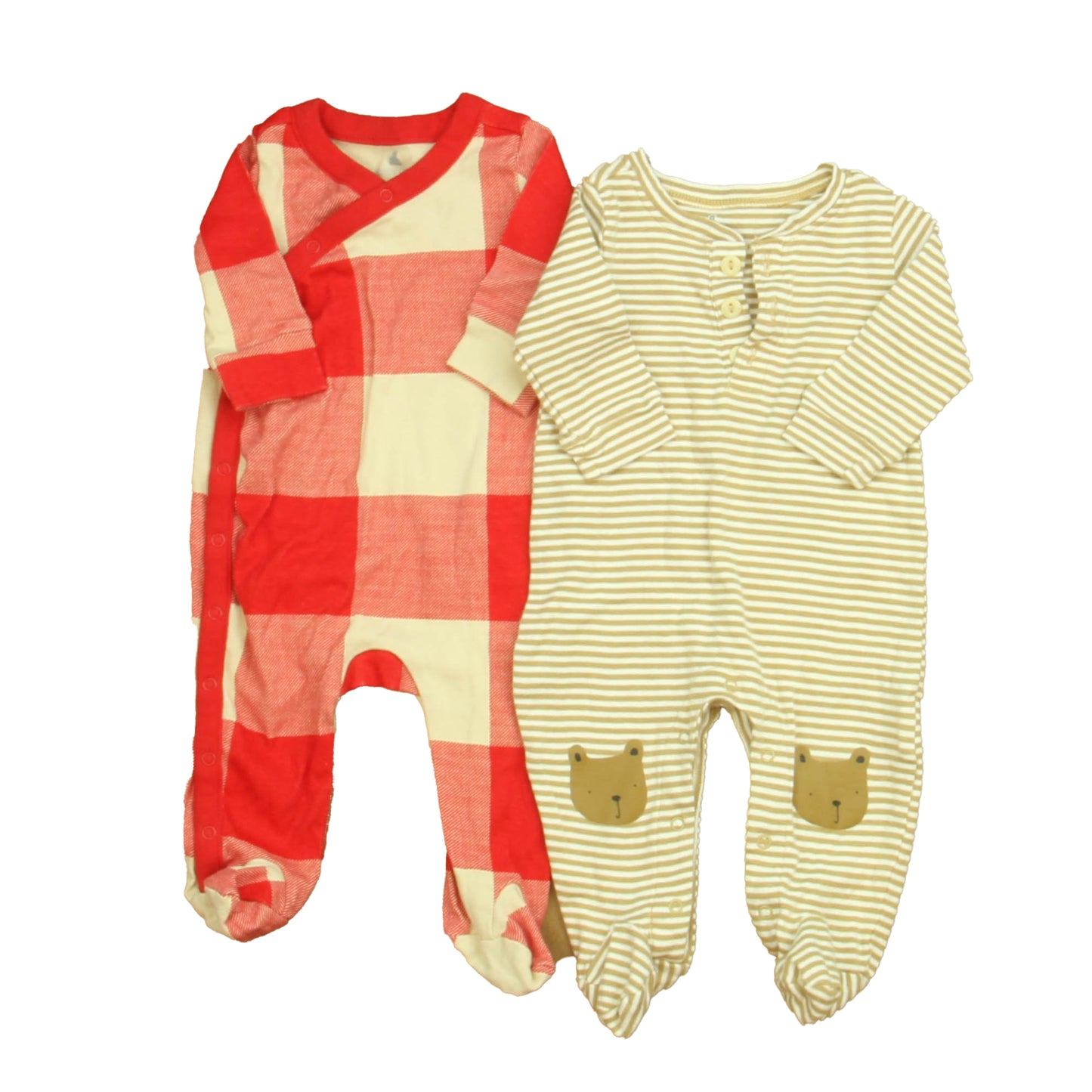Gap Boys Red | Tan | Ivory Long Sleeve Outfit Size: 0-3 Months Red | Tan | Ivory