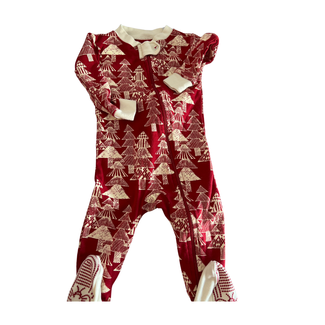 Burt's Bees Unisex Red | trees Pajamas Size: 3-6 months Red | trees