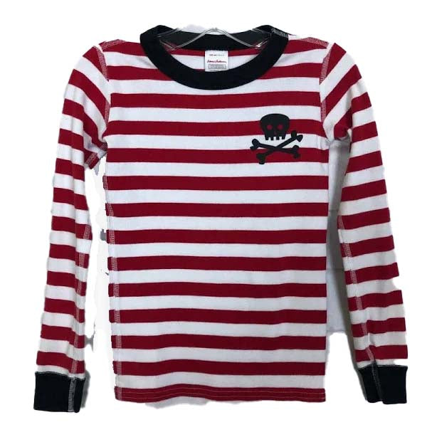 Hanna Andersson Boys Red | White | Black Skull 2-piece Pajamas Size: 2T Red | White | Black Skull