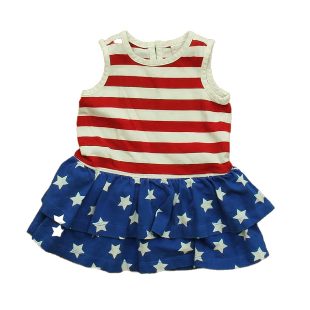 Hanna Andersson Girls Red | White | Blue Dress Size: 6-12 Months