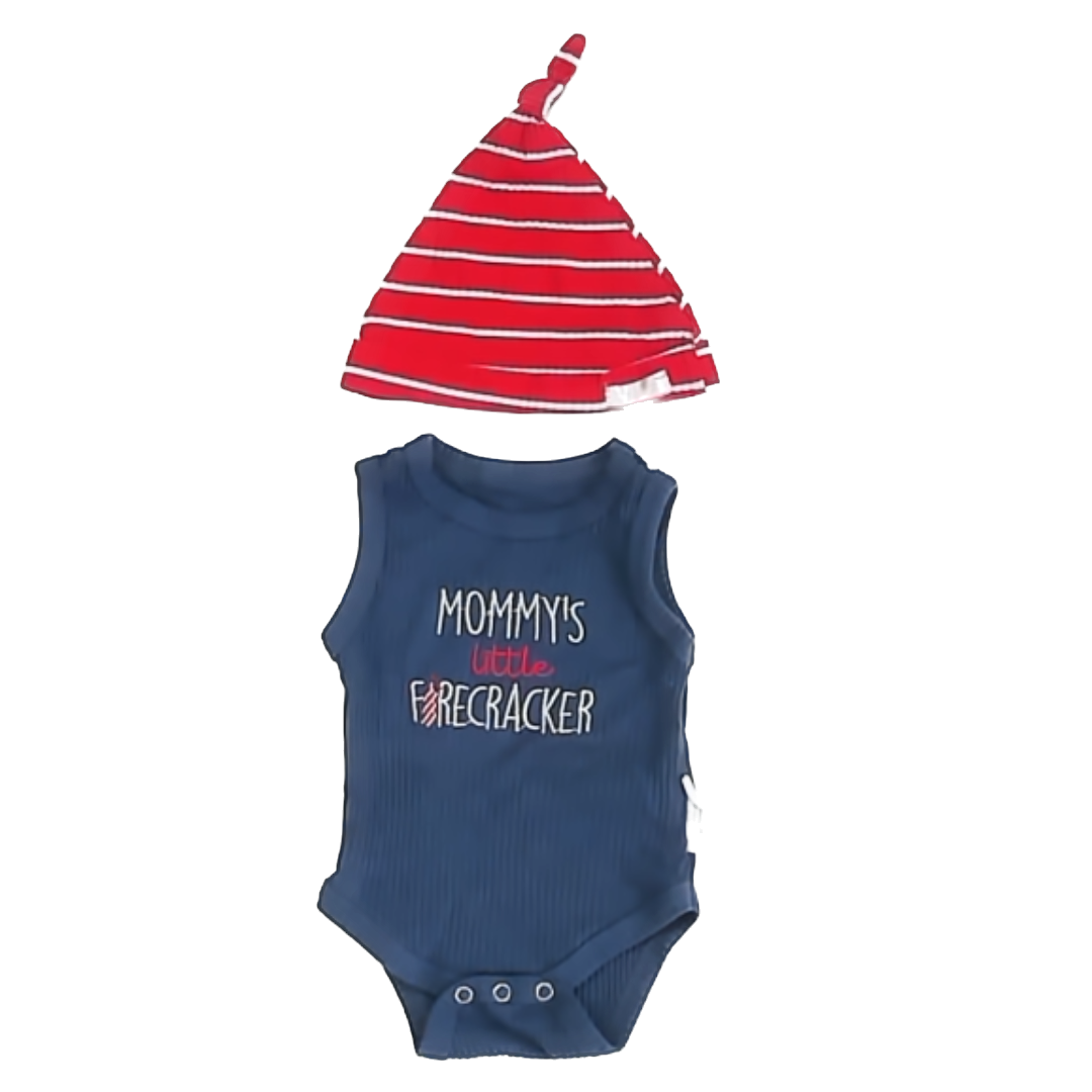 Tahari Unisex Red | White | Blue Apparel Sets Size: 0-3 Months Red | White | Blue