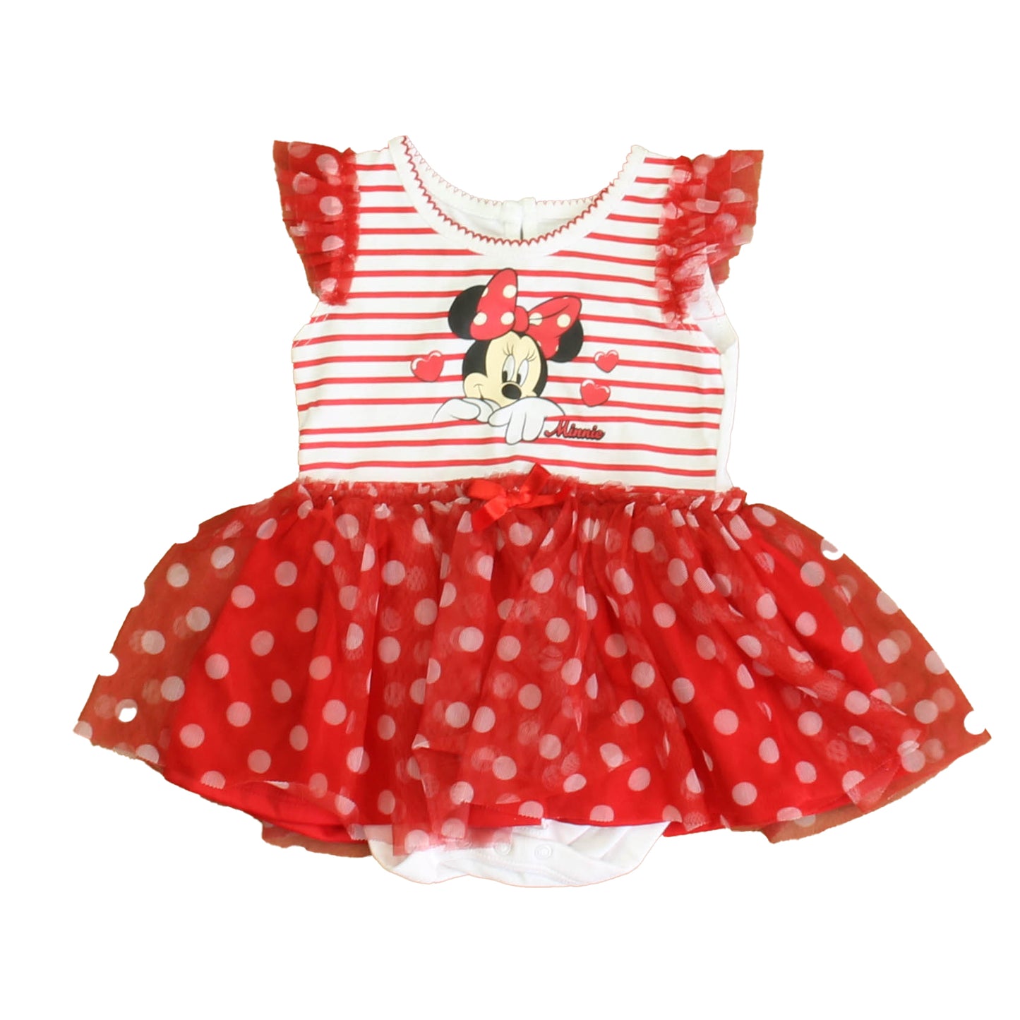 Disney Girls Red | White Minnie Dress Size: 12 Months Red | White Minnie