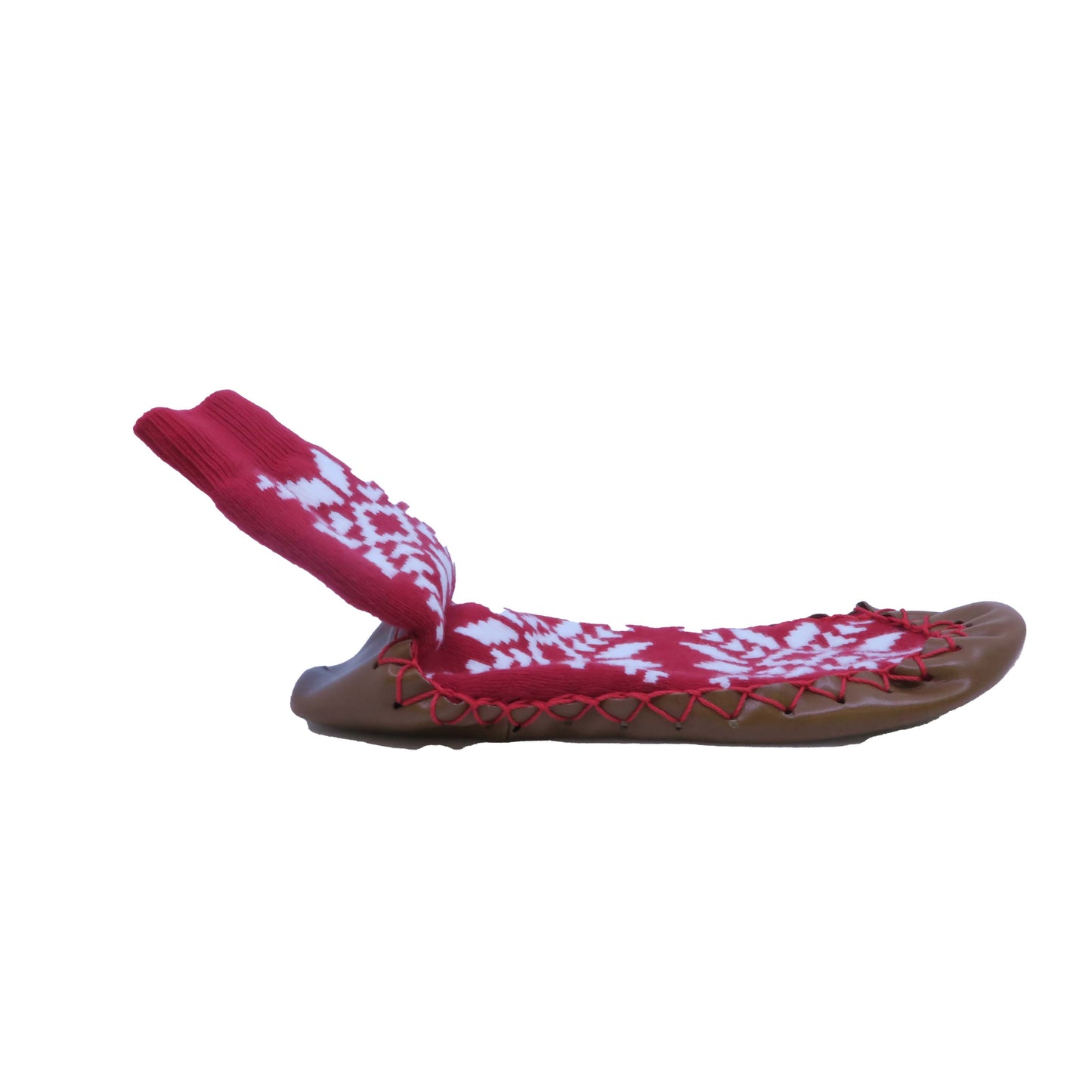 Hanna Anderson Unisex Red | White | Tan Slippers Size: 5-6 Toddler Red | White | Tan