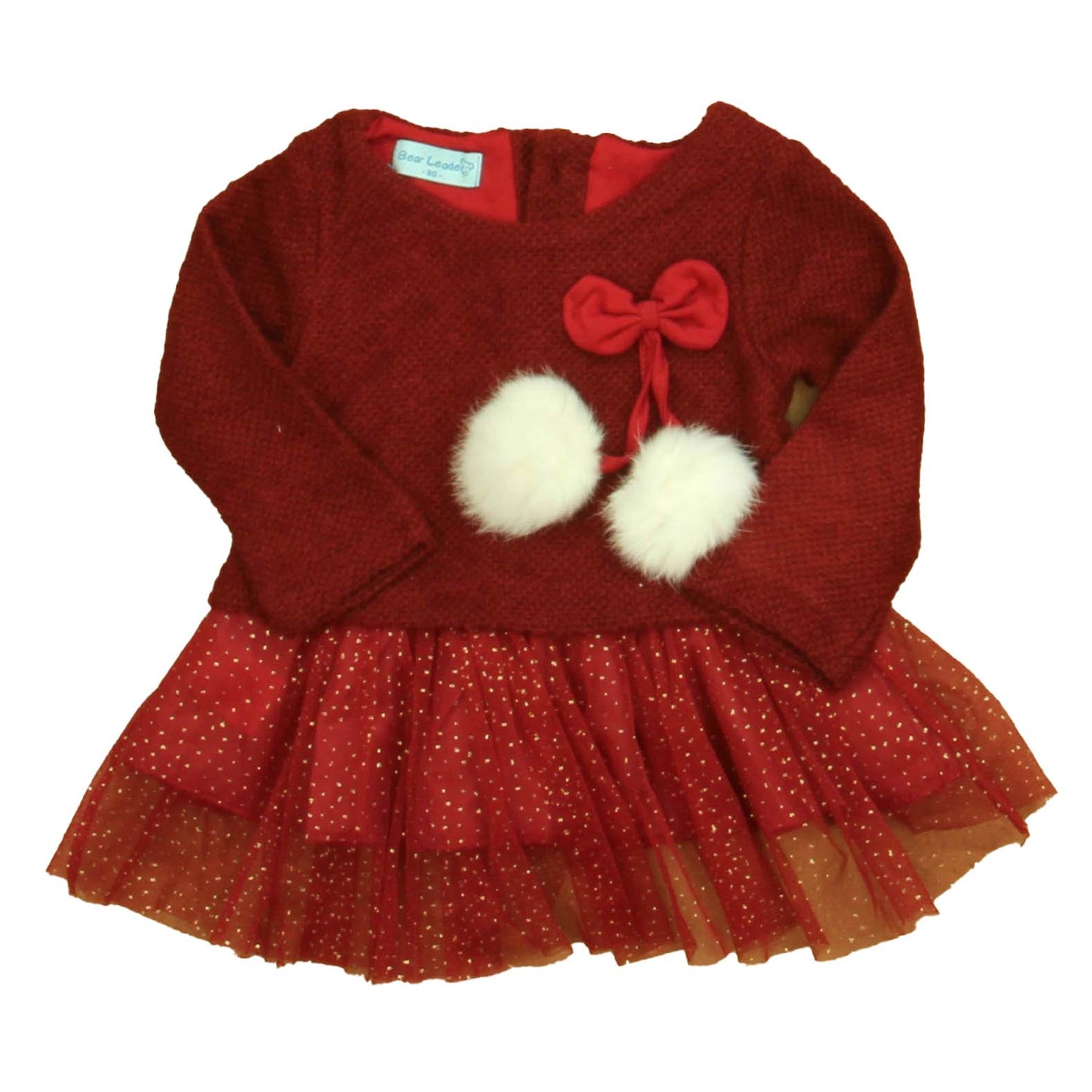 Bear Leader Girls Red | White Long Sleeve Shirt Size: 12 Months Red | White