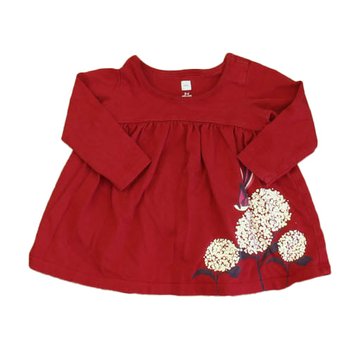 Tea Girls Red | White Dress Size: 3-6 Months Red | White