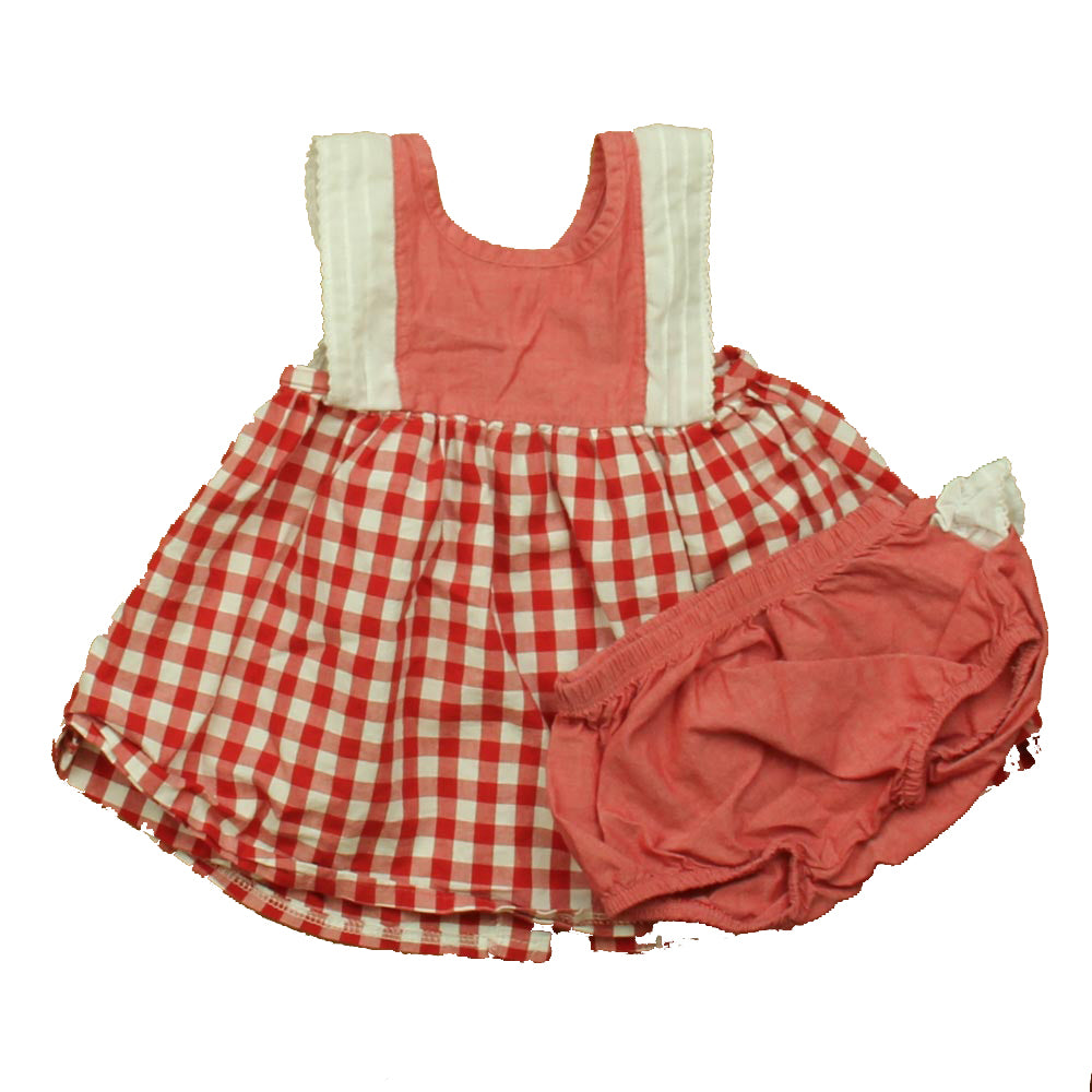 Calamaro Girls Red | White Dress Size: 12 Months Red | White