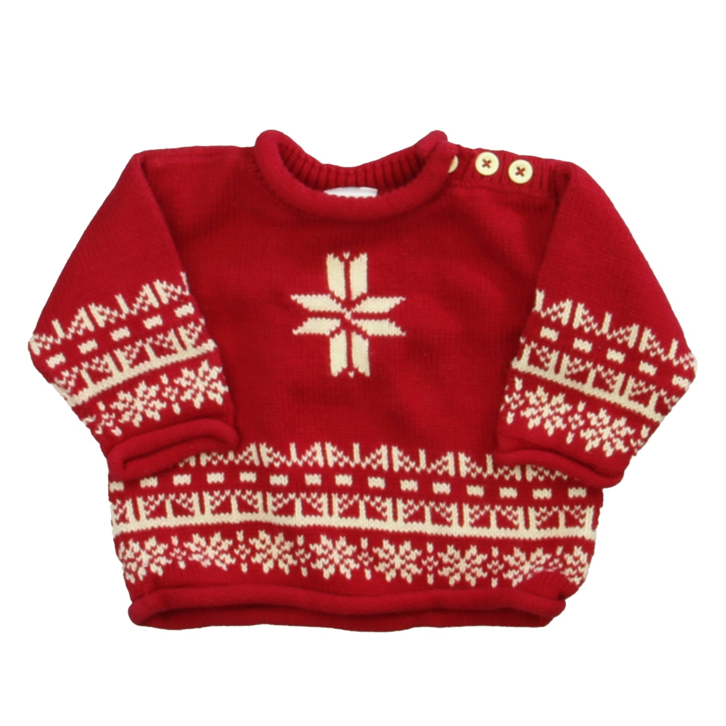 Hanna Andersson Girls Red | White Sweater Size: 3-6 Months Red | White