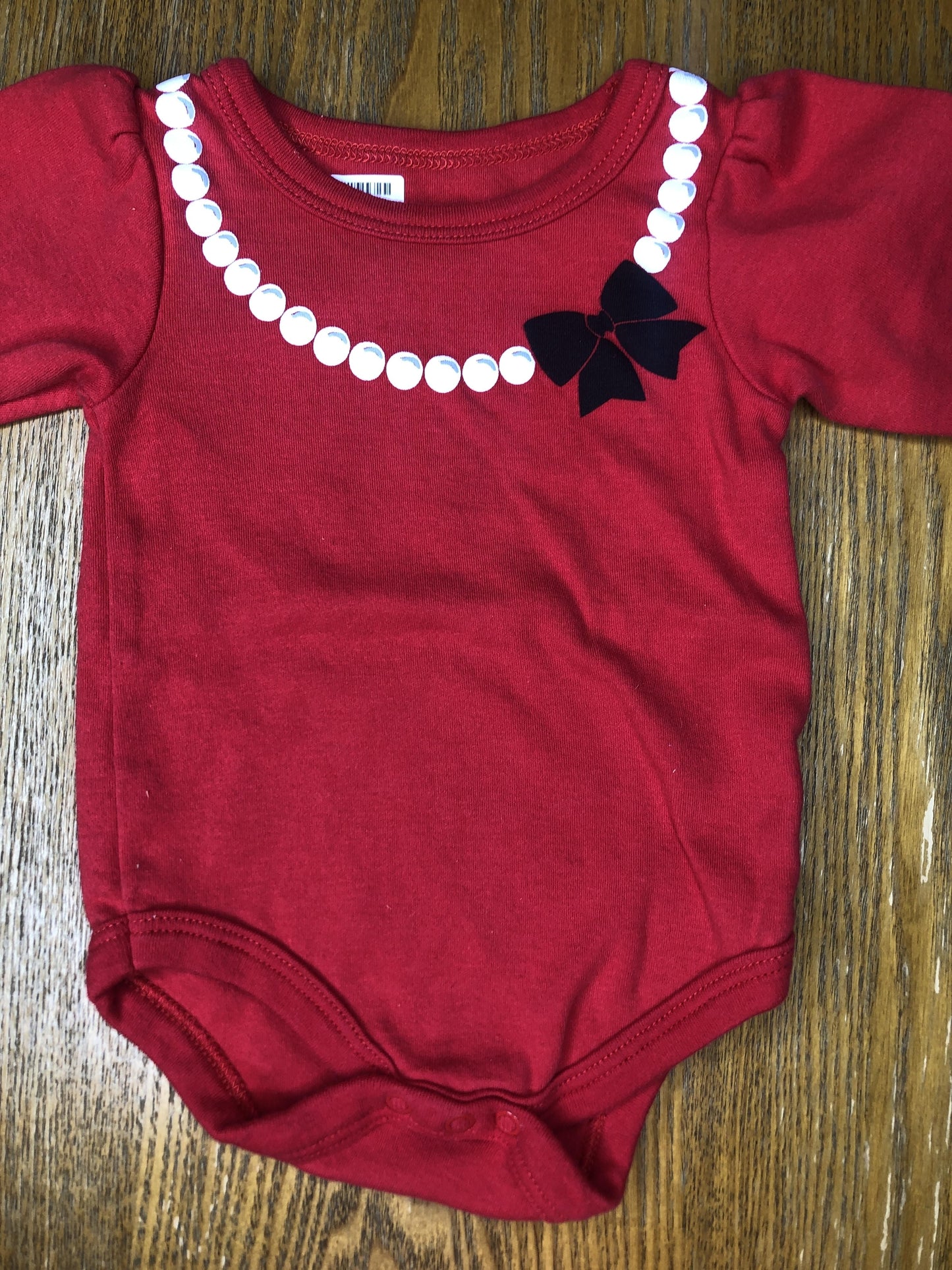 HB Girls Red | White Onesie Size: 3 months Red | White