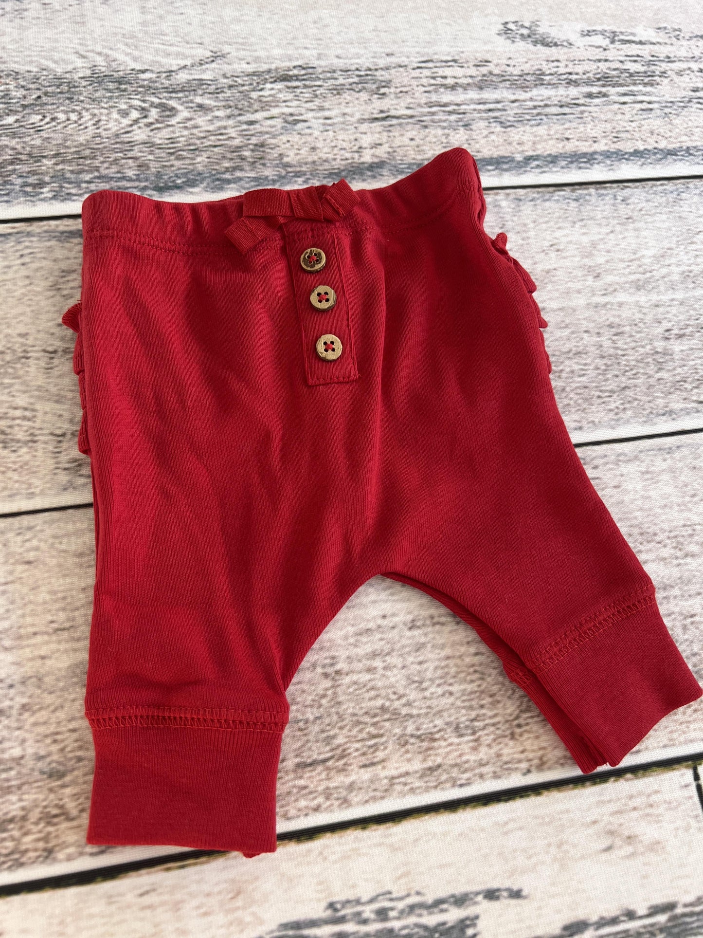 Oliver & Rain Unisex Red Pants Size: Newborn Red