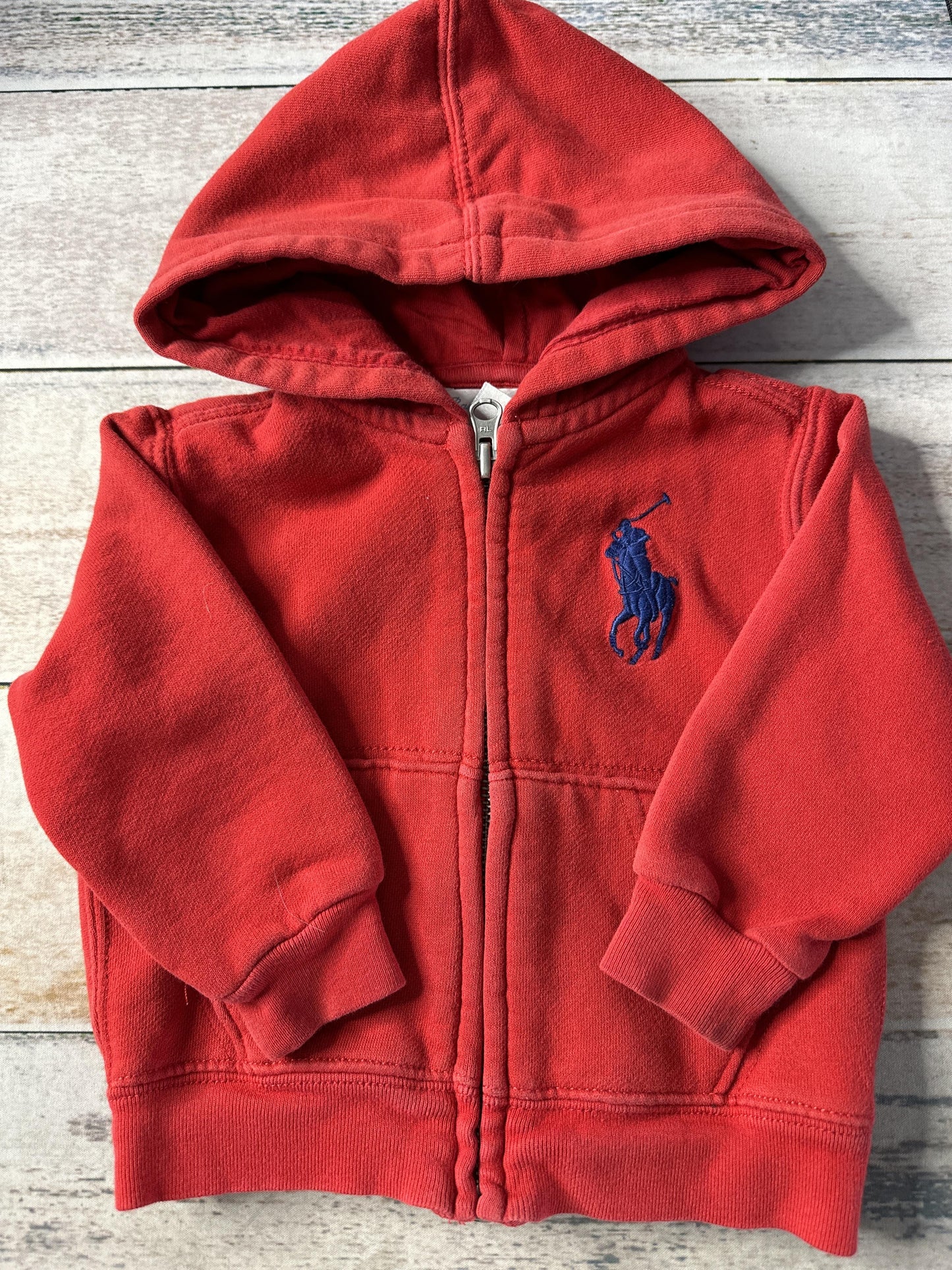Ralph Lauren Boys Red Hoodie Size: 9-12 Months Red