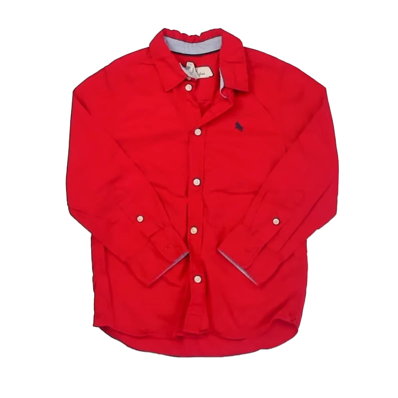 H&M Boys Red Button Down Long Sleeve Size: 5-6 Years Red