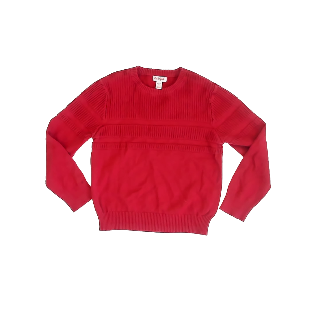 Cat & Jack Boys Red Sweater Size: 6-7 Years Red