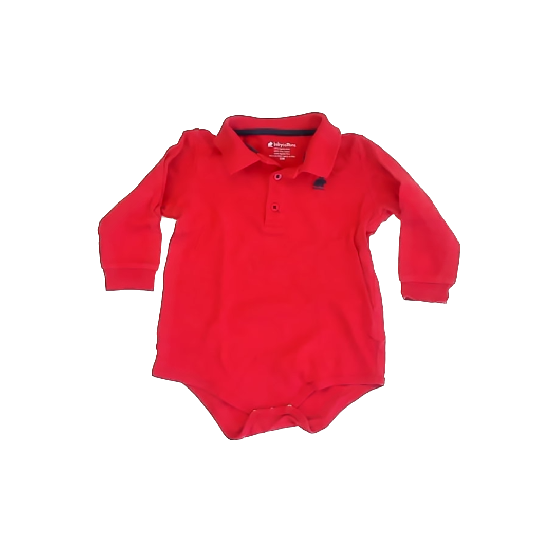 Baby Cottons Boys Red Onesie Size: 12 Months Red