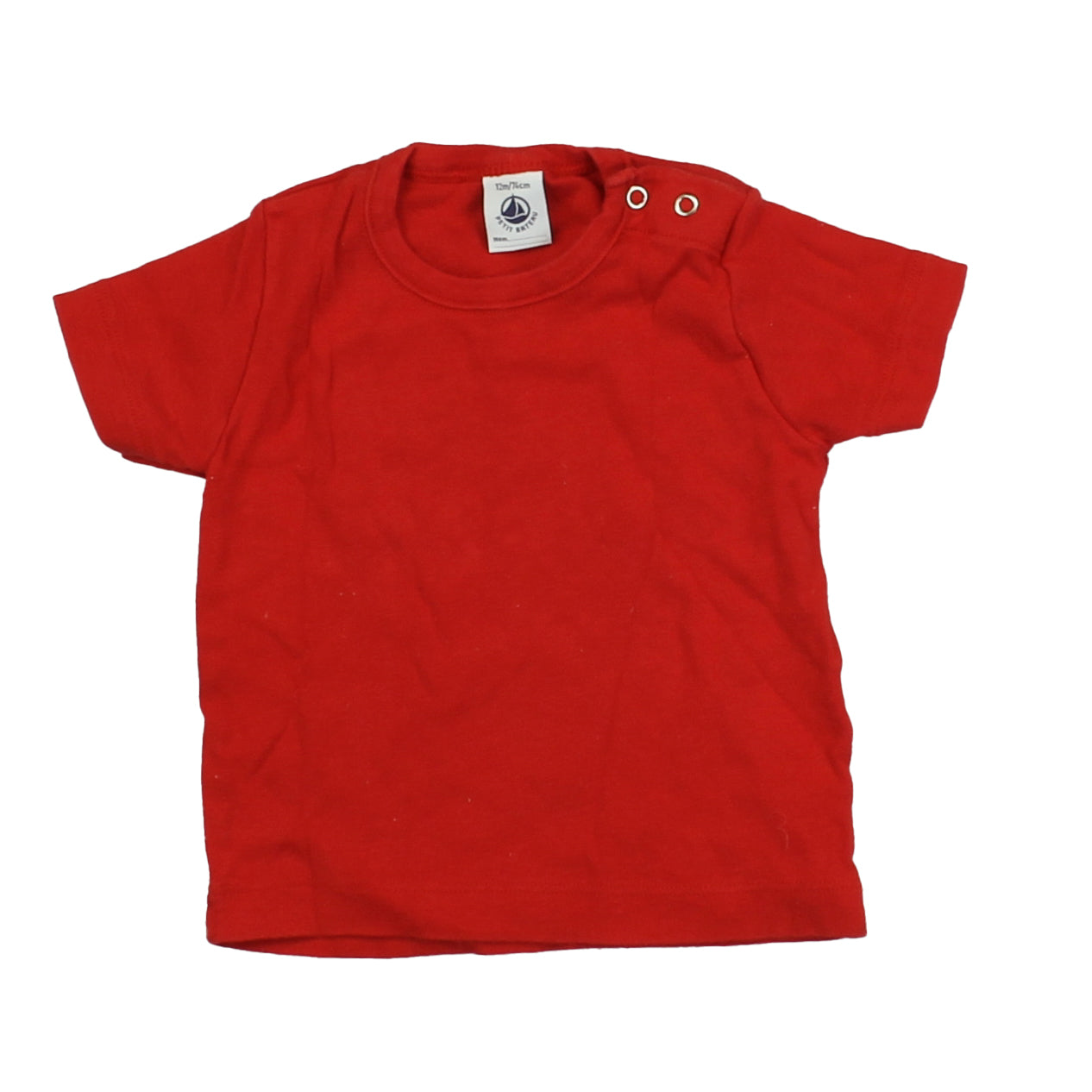 Petit Bateau Girls Red T-Shirt Size: 12 Months Red