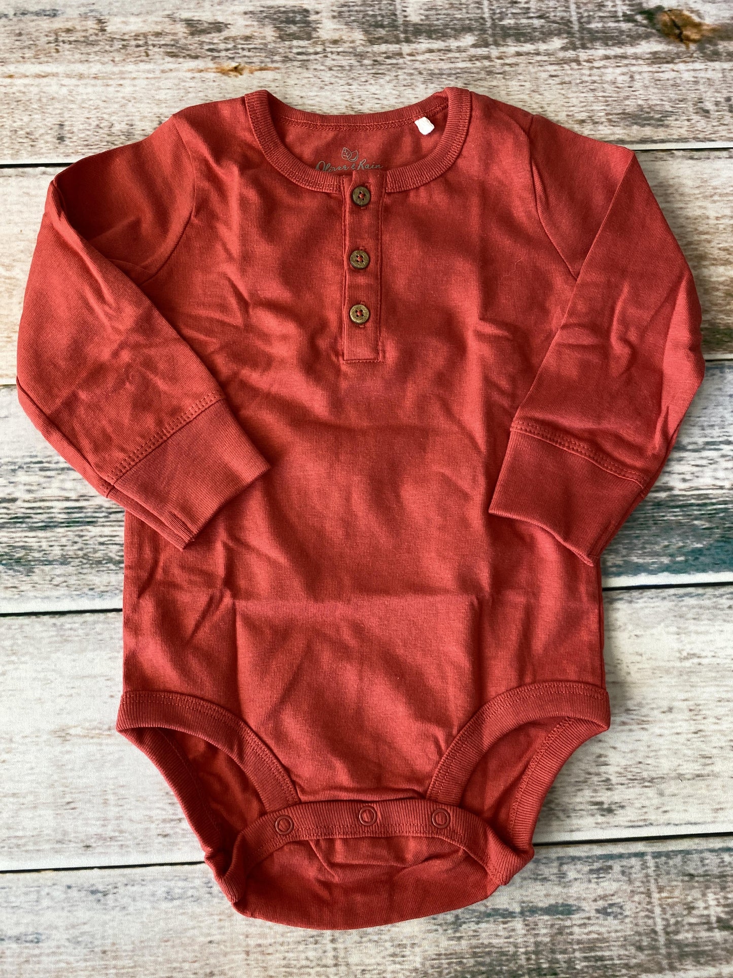 Oliver & Rain Unisex Red Onesie Size: 12M Red