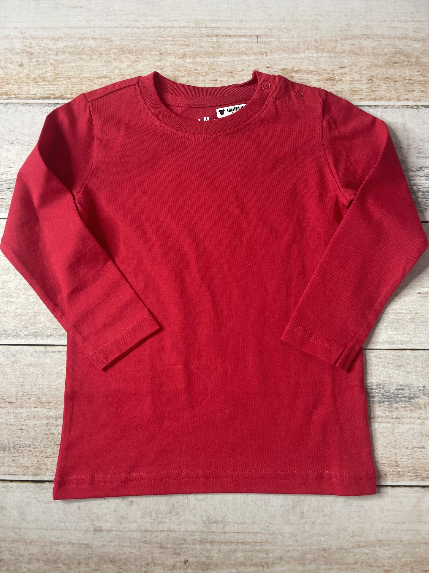 Primary Unisex Red Long Sleeve T-Shirt Size: 18-24 months Red