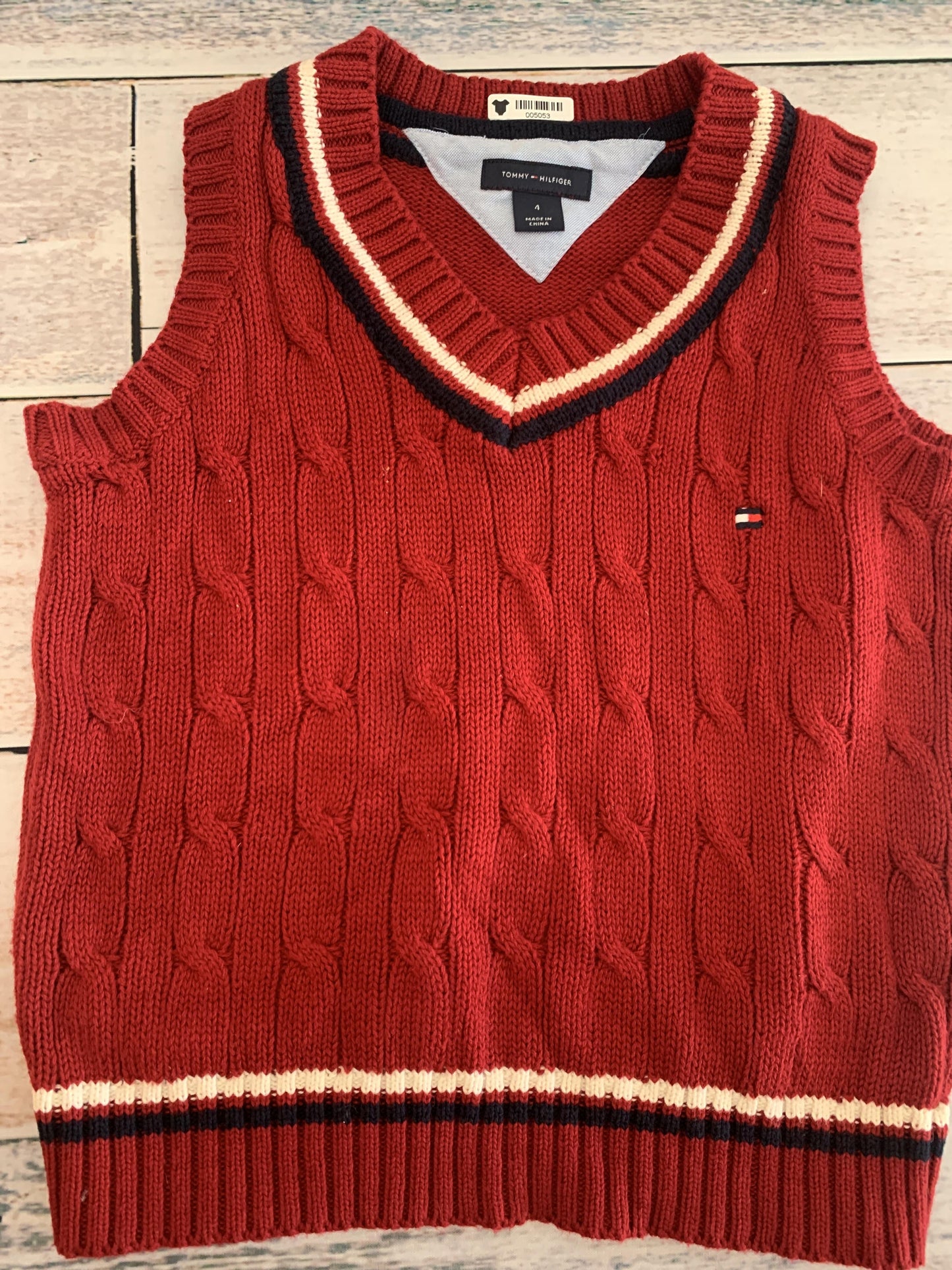 Tommy Hilfiger Boys Red Vest Size: 4T Red