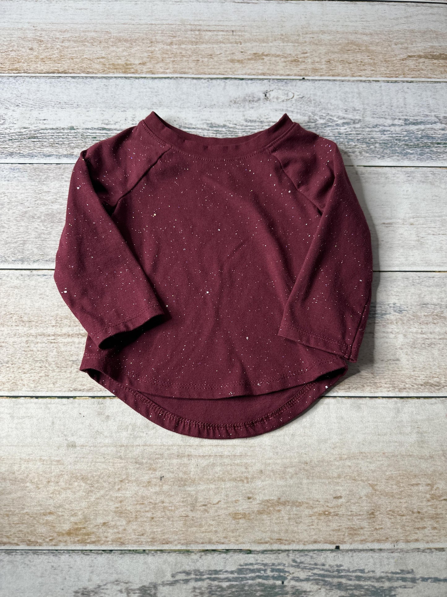 Cat & Jack Girls Red Long Sleeve Shirt Size: 12 months Red