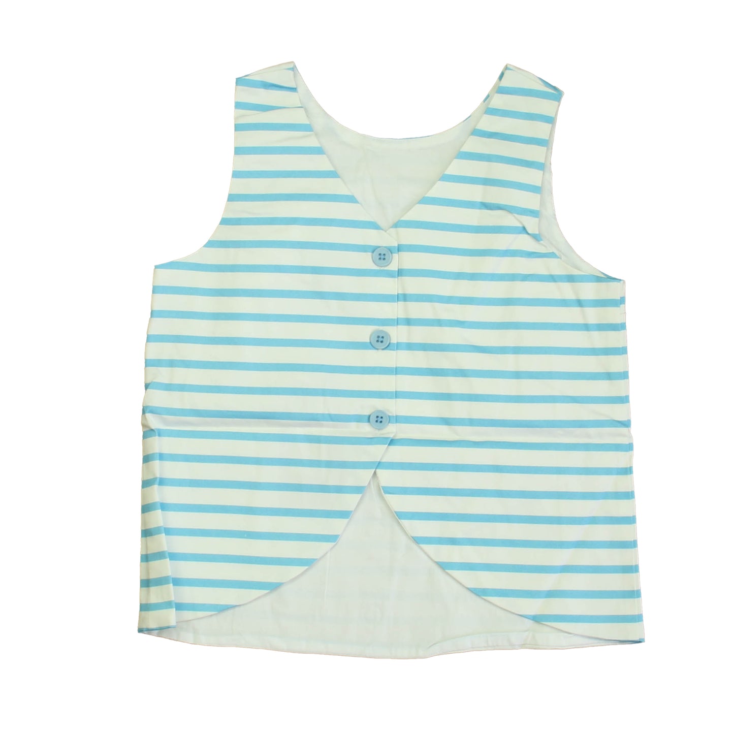 Classic Prep Girls Robins Egg Picnic Stripe Blouse Size: 6-14 Years Robins Egg Picnic Stripe