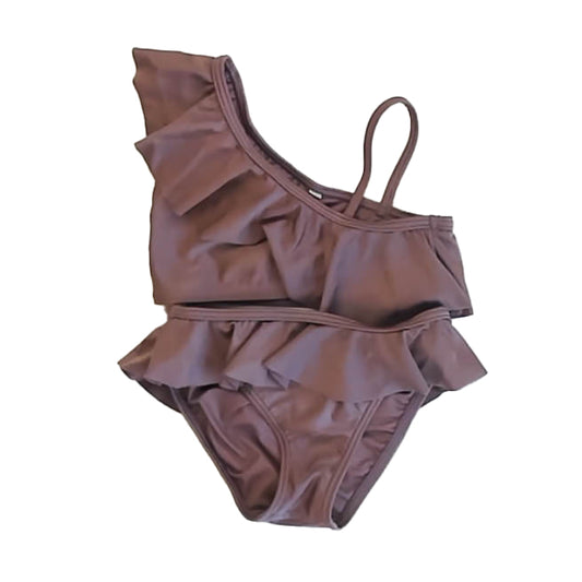 Rylee + Cru Girls Rose Gold 2-piece Swimsuit Size: 4-5T Rose Gold