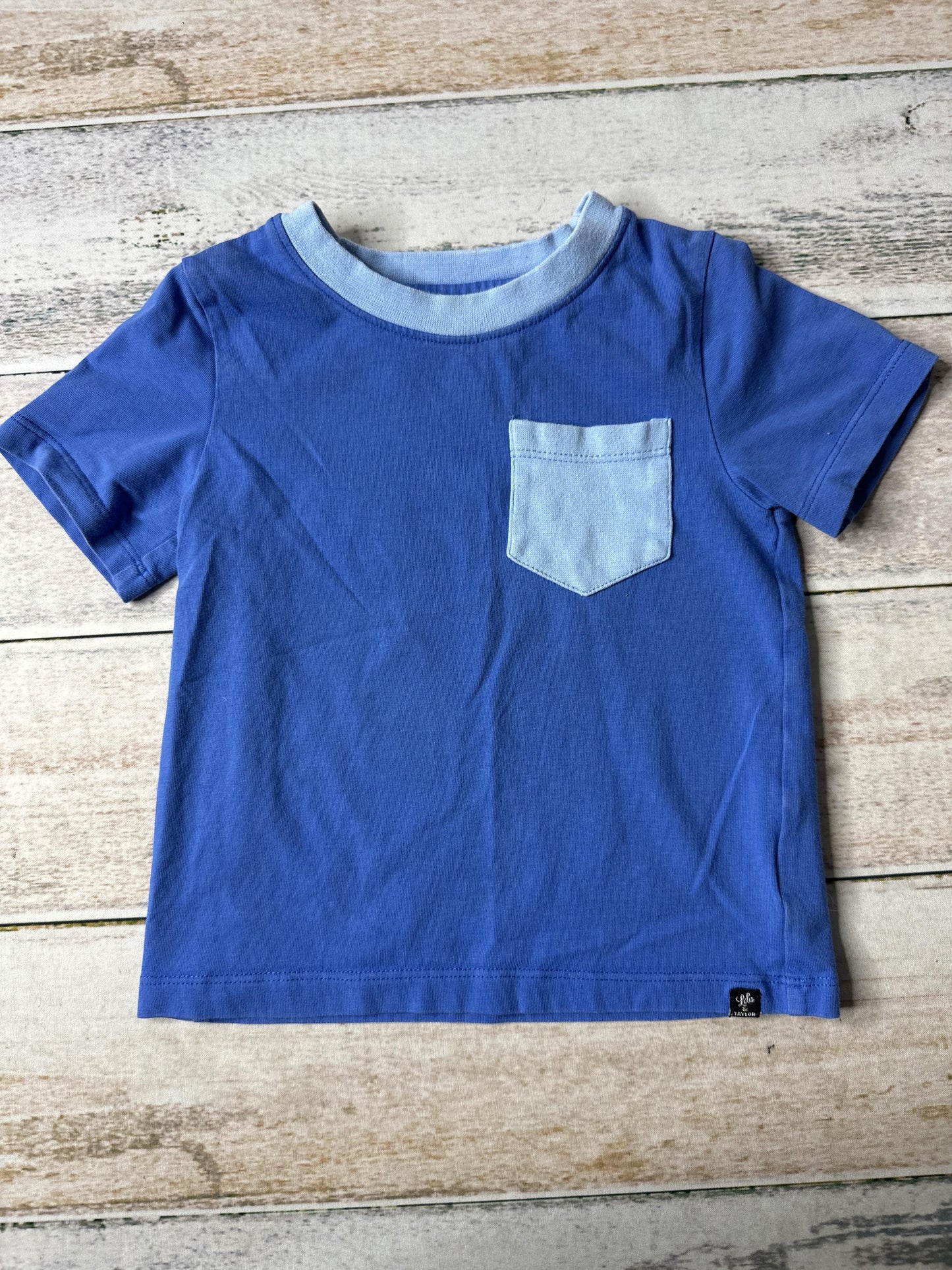 Lola & Taylor Boys Royal Blue | Light Blue T-Shirt Size: 18-24 months Royal Blue | Light Blue
