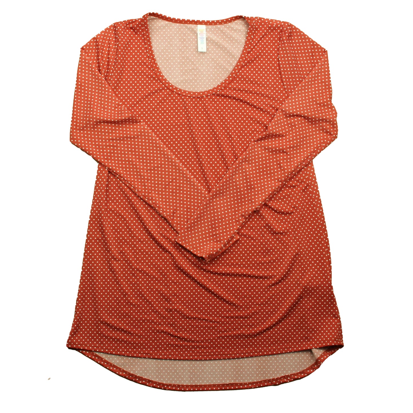 Lularoe Girls Rust Polka Dots Short Sleeve Shirt Size: Junior Small Rust Polka Dots