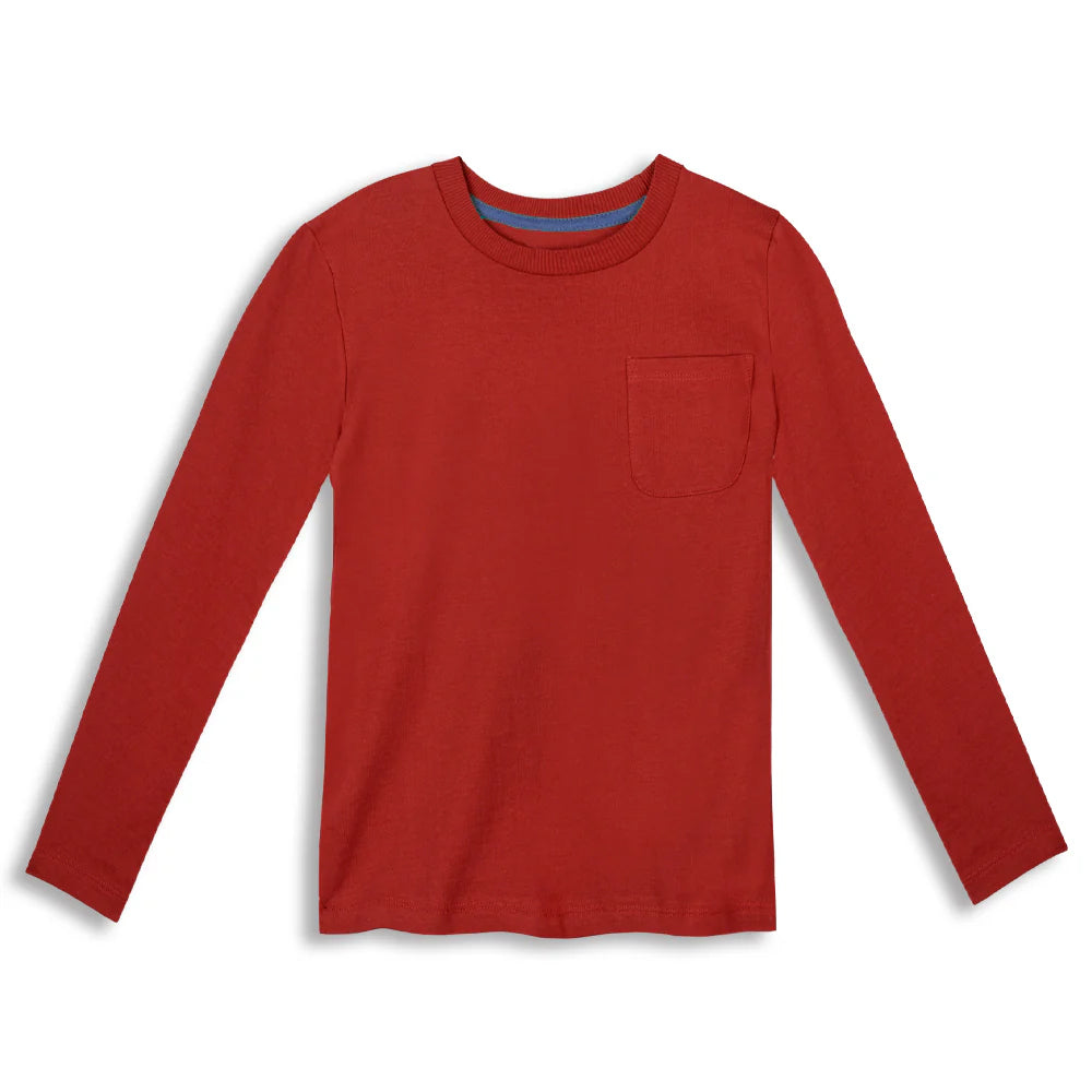 Mightly Boys Rust Long Sleeve T-Shirt Size: 6-14 Years Rust