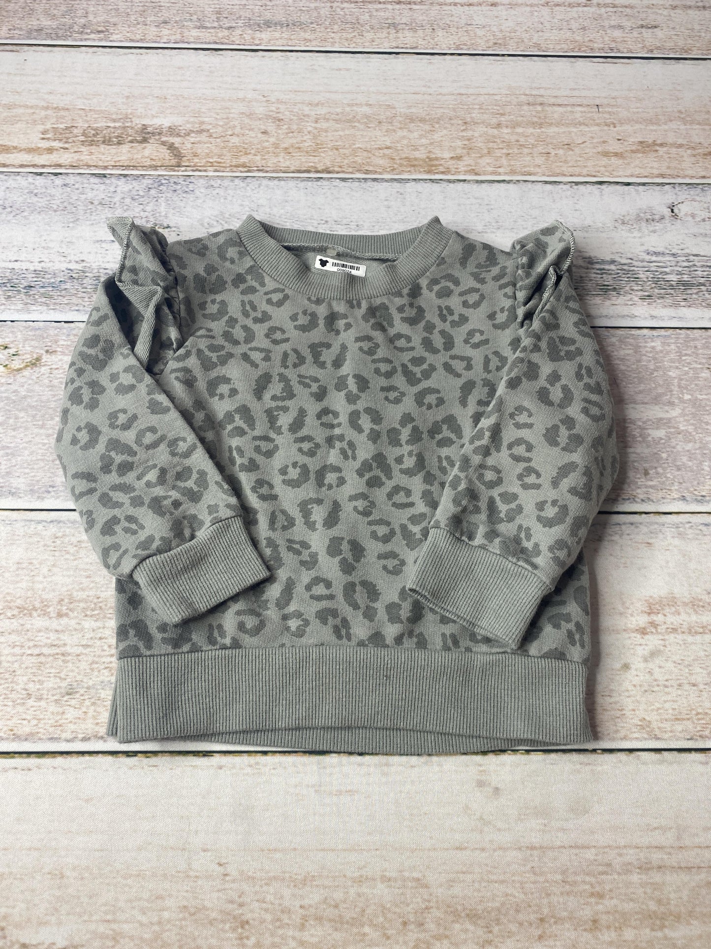 Chick Pea Girls Sage | Leopard print Sweater Size: 12M Sage | Leopard print