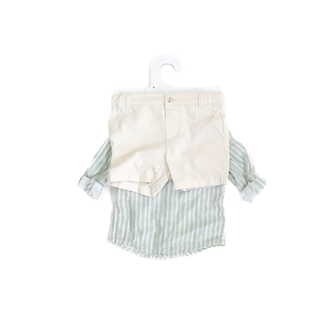 Primark Boys sage | tan Apparel Sets Size: 12-18 Months sage | tan