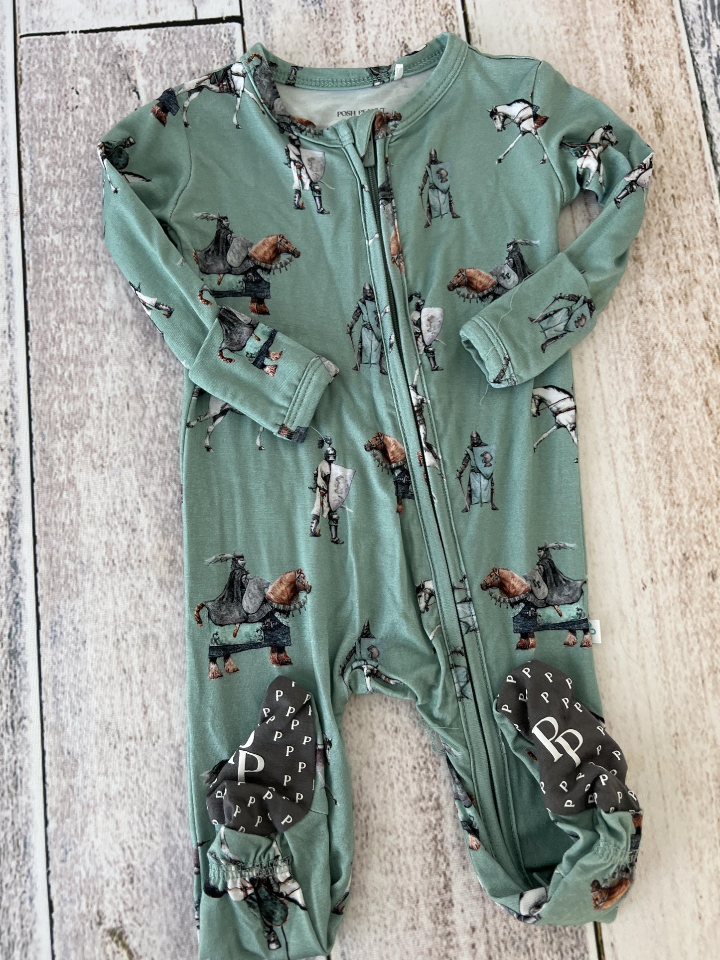 Posh Peanut Boys Sage | Whimsical Pajamas Size: 0-3 months Sage | Whimsical