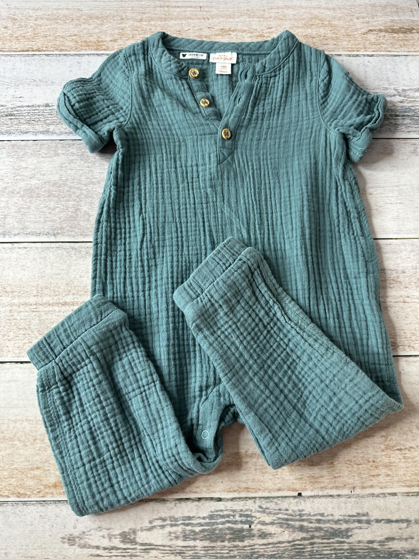 Cat & Jack Unisex Sage Romper Size: 18 months Sage