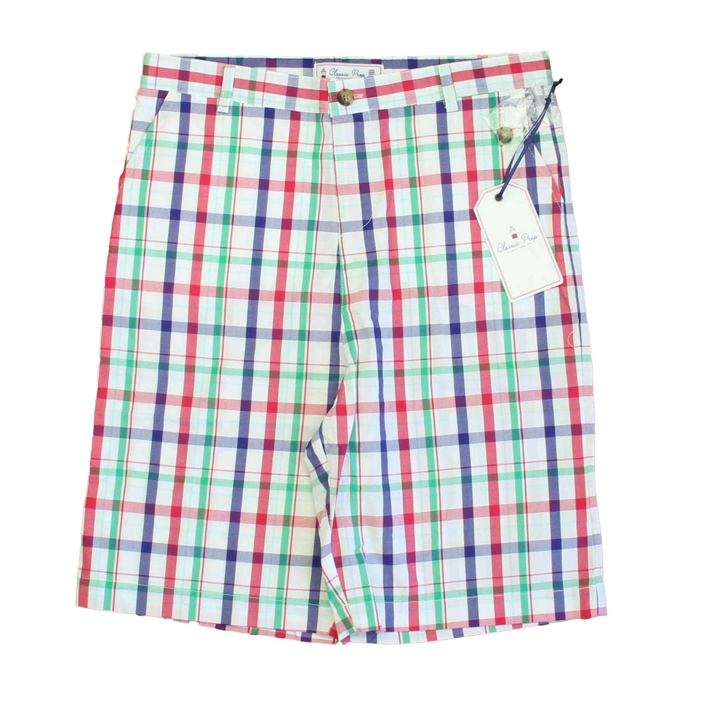 Classic Prep Boys Sherbert Plaid Shorts Size: 6-14 Years Sherbert Plaid