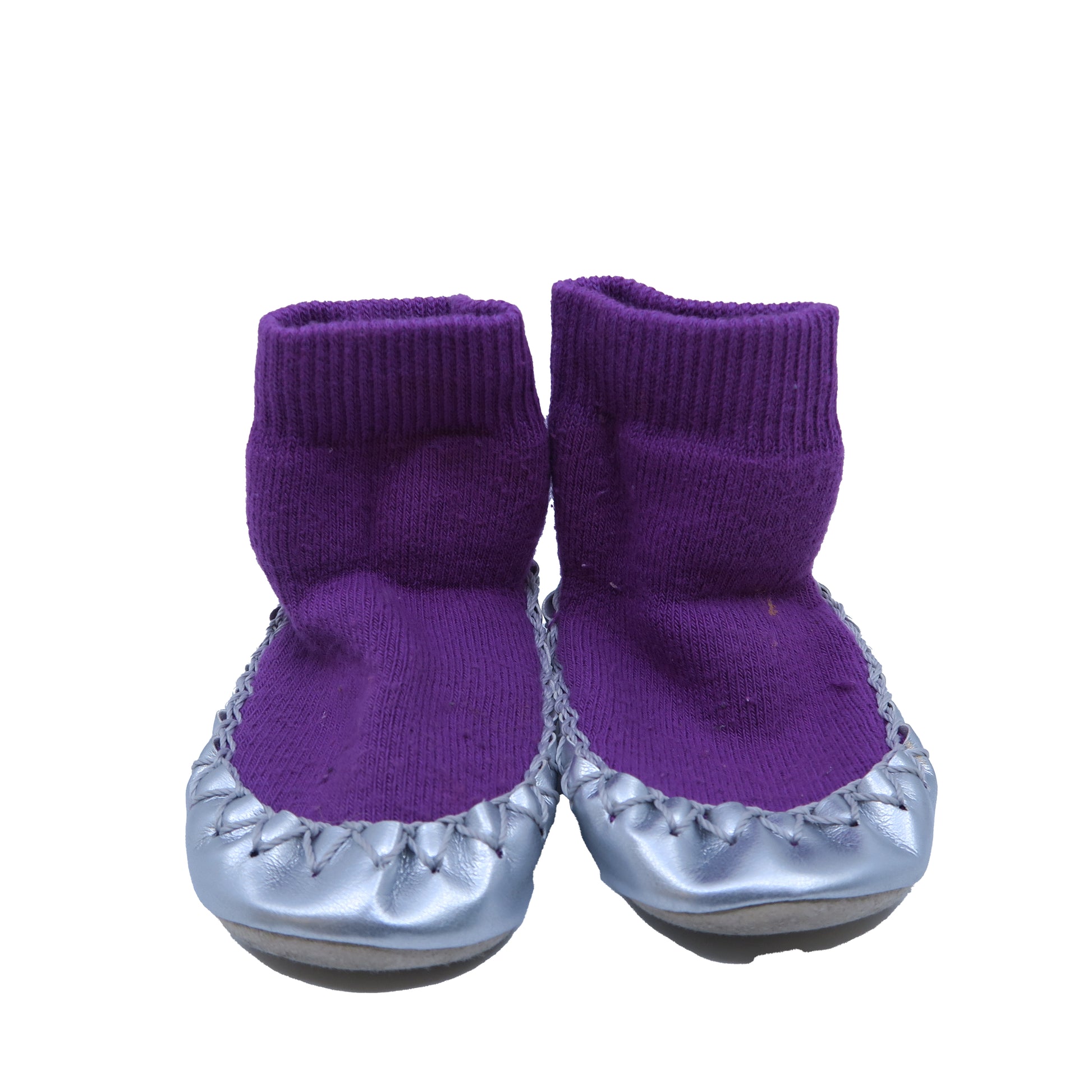 Hanna Andersson Girls Silver | Purple Booties Size: 1-2 Infant Silver | Purple