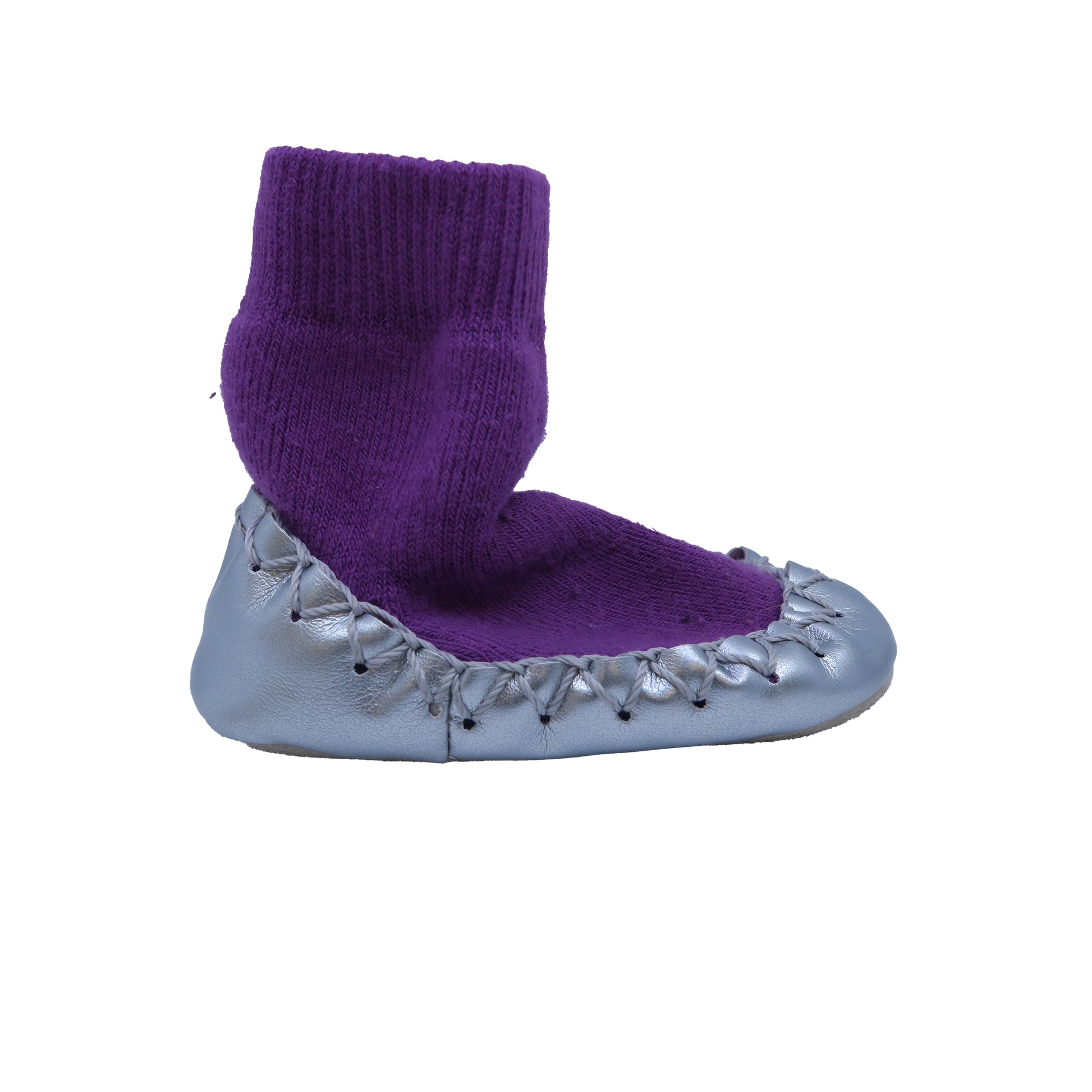 Hanna Andersson Girls Silver | Purple Booties Size: 1-2 Infant Silver | Purple