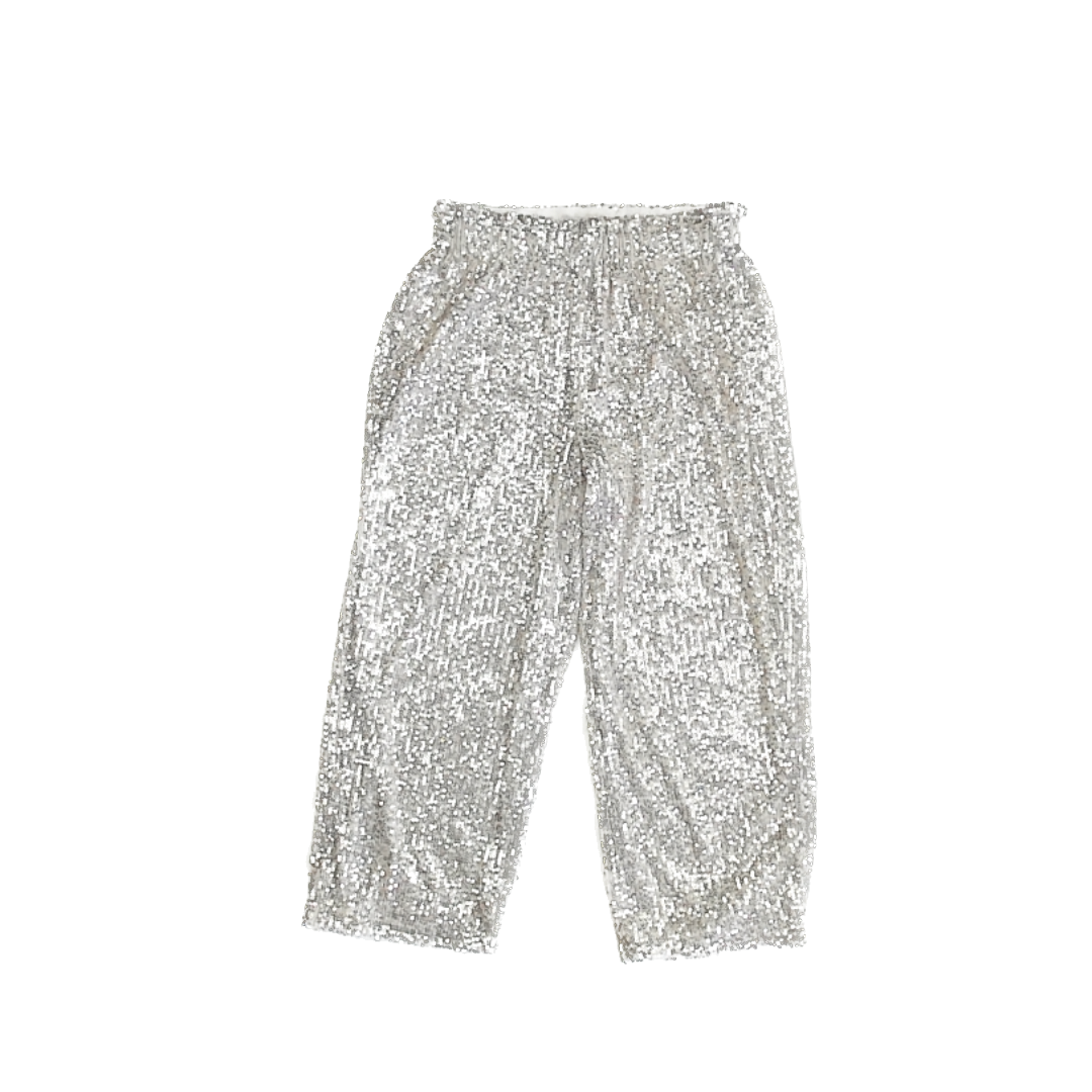Cat & Jack Girls Silver Sequins Pants Size: S (6-7) Silver Sequins