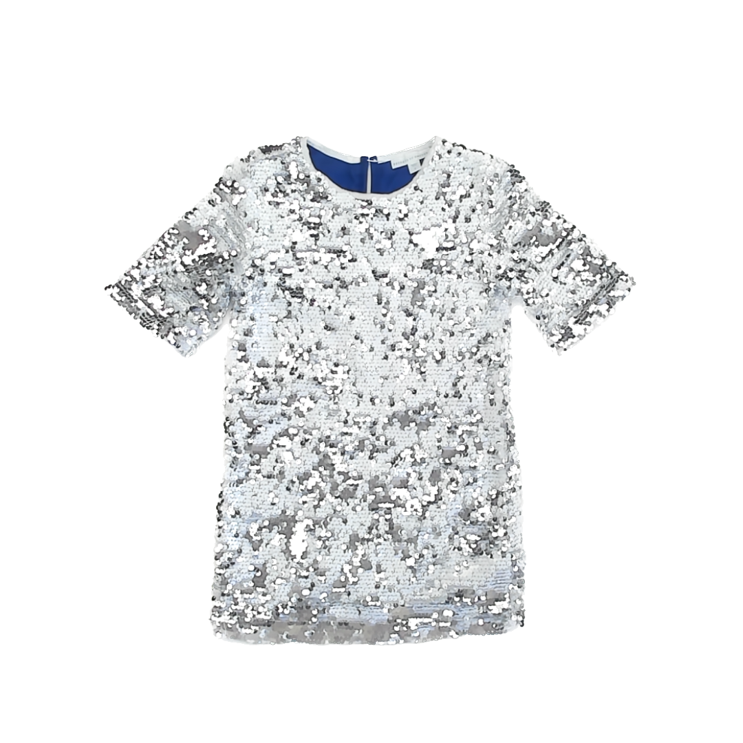 Rockets Of Awesome Girls Silver Sequins Dress Size: 5T Silver Sequins