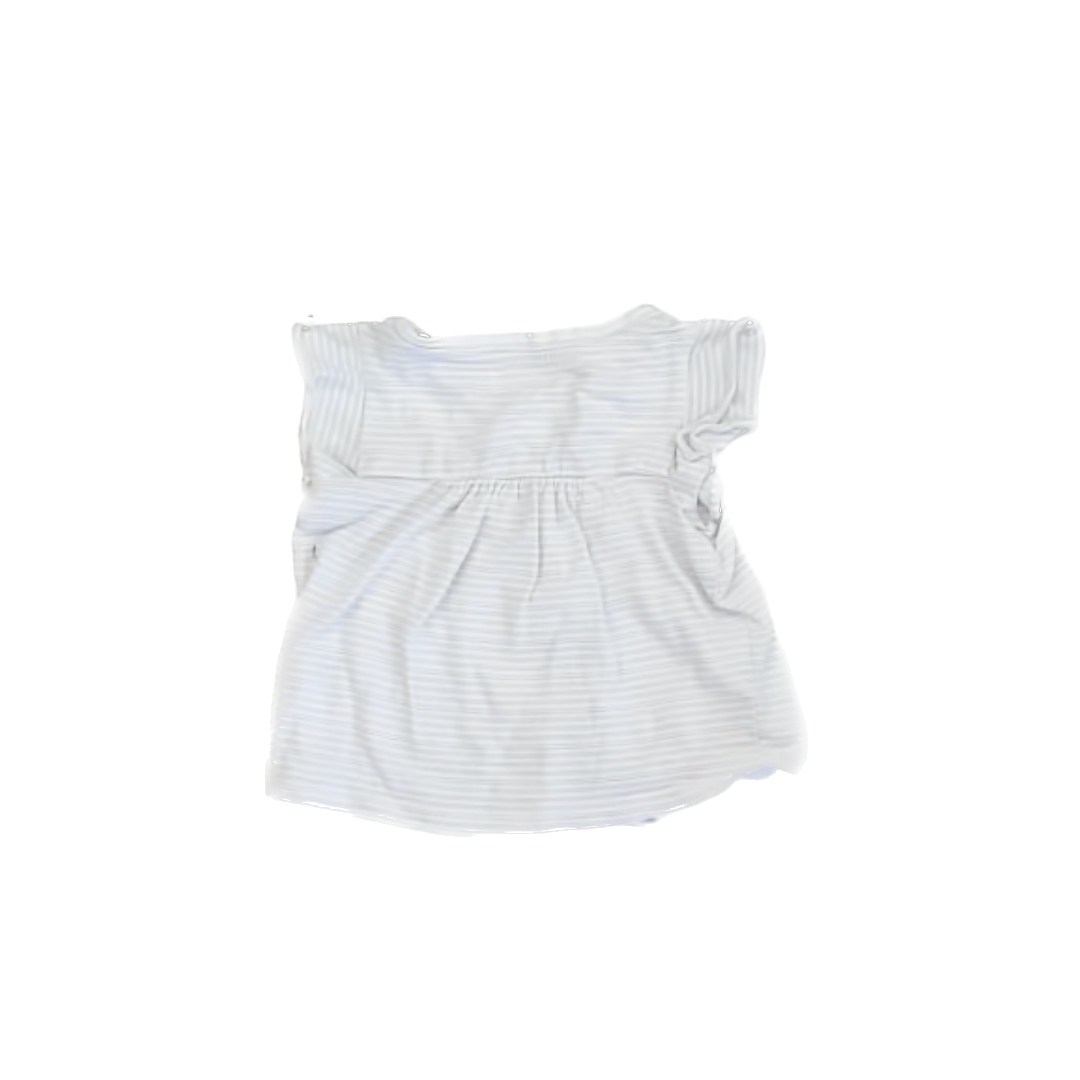 Rockets Of Awesome Girls Silver | White Stripe Short Sleeve Shirt Size: 2T Silver | White Stripe
