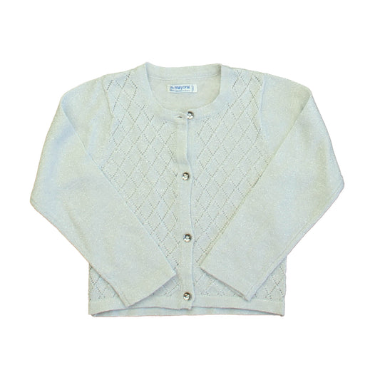 Mayoral Girls Silver Cardigan Size: 24 Months Silver