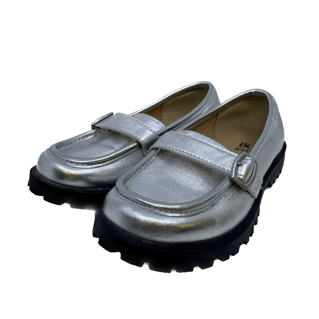 BR Girls Silver Shoes Size: 9/10 Toddler Silver